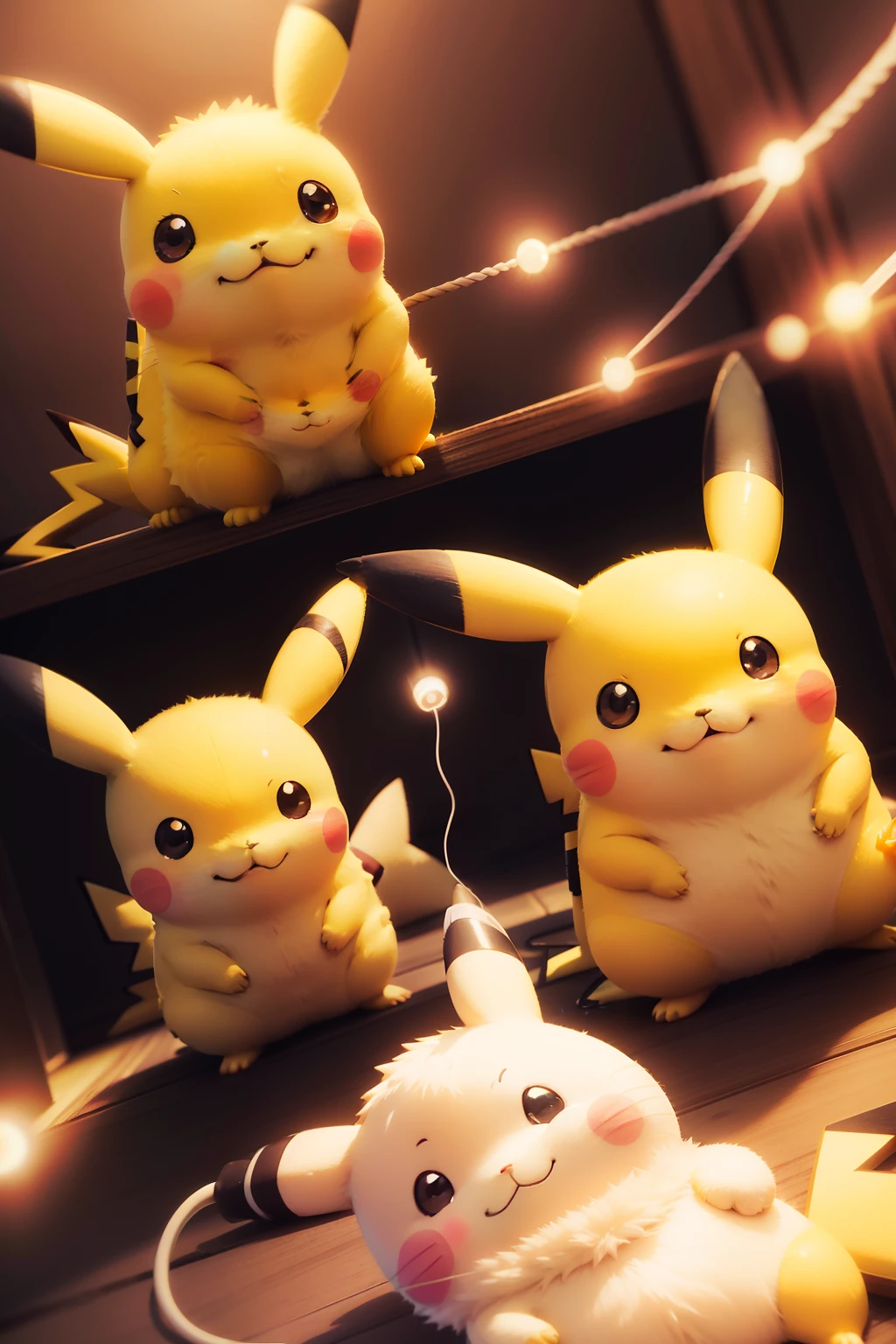 Pikachu、amarelo、Generate electricity、kawaii、a smile、calm、adolable