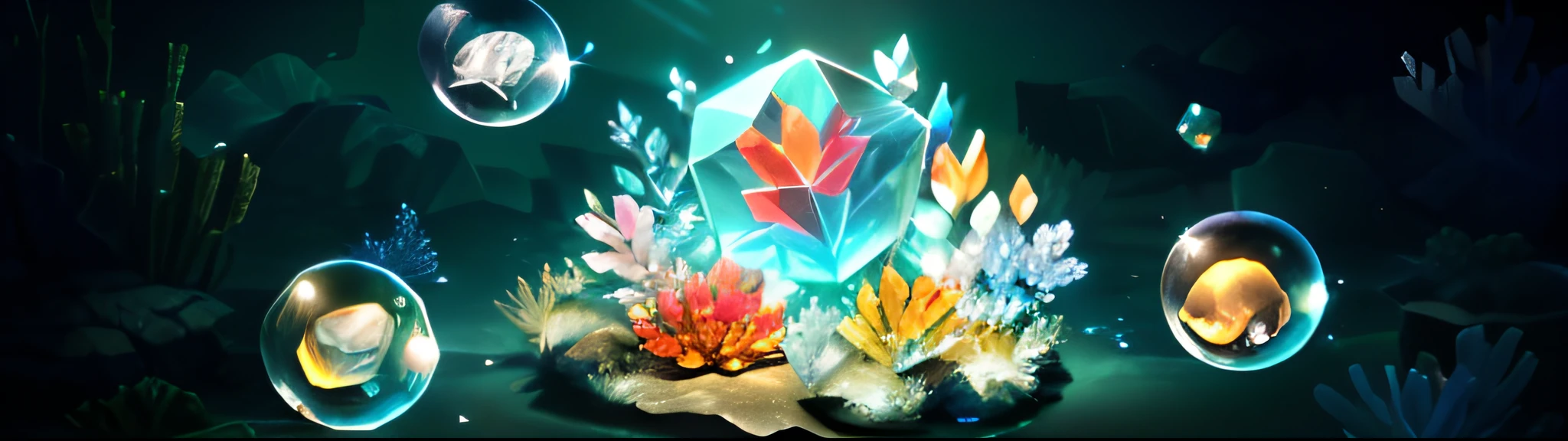 There are many different types of animals in this photo, 3 d icon for mobile game, crystal particles, embedded with gemstones, game icon asset, heartstone, Underwater crystals, pc screenshot, frost gem, ashes crystal, item art, heartstone original art style, Detailed game art, magic heart, graphic of enchanted terrarium, Gemstones and treasures, floating crystals
