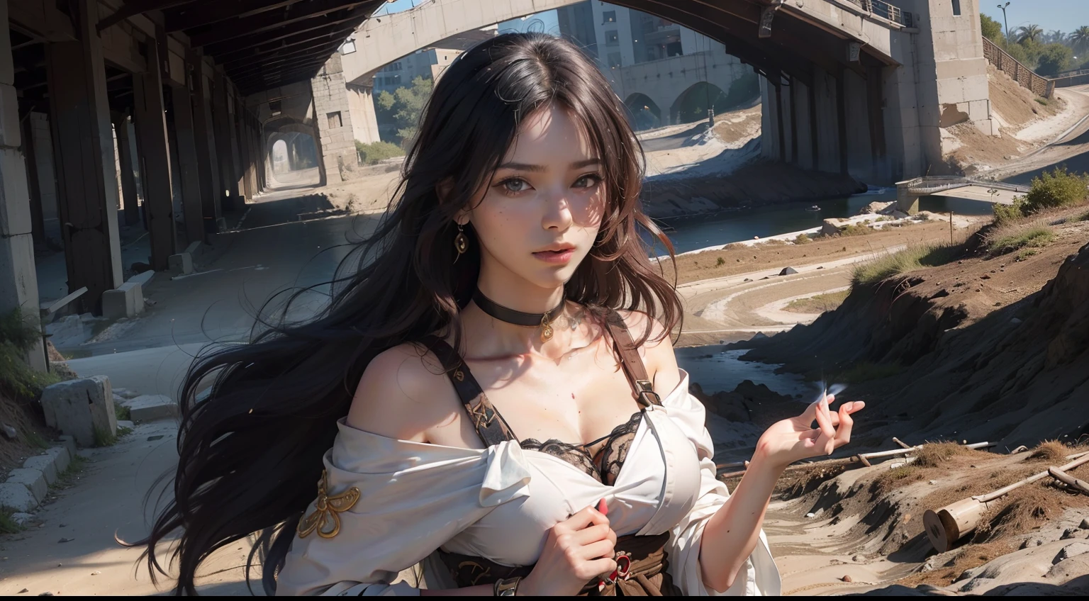 ((Excellent)), ((Masterpiece)), (detailed), Perfect proportions of body structure, an anthropomorphic cat in a tattered skirt, Perched on clouds, (Fantasy Illustration: 1.3), Seductive gaze, Enchanting pose, With necklace, hanging suspenders on open shoulders, draped with magical shoulder pads, exquisite hair accessories, otherworldly charm, Behind it is an amazing epic ancient Chinese theme, open landscape, mysterious sky, (Luis Royo:1.2), (Yoshitaka Amano:1.1), moonlit nights, pastel colors, (detailed clouds: 1.3), (high resolution: 1.2), mysterious warm and friendly atmosphere, cinematic lighting, realistic shadows, Octane rendering, concept art, incredible shadows, Unreal Engine 5, --auto --v6
