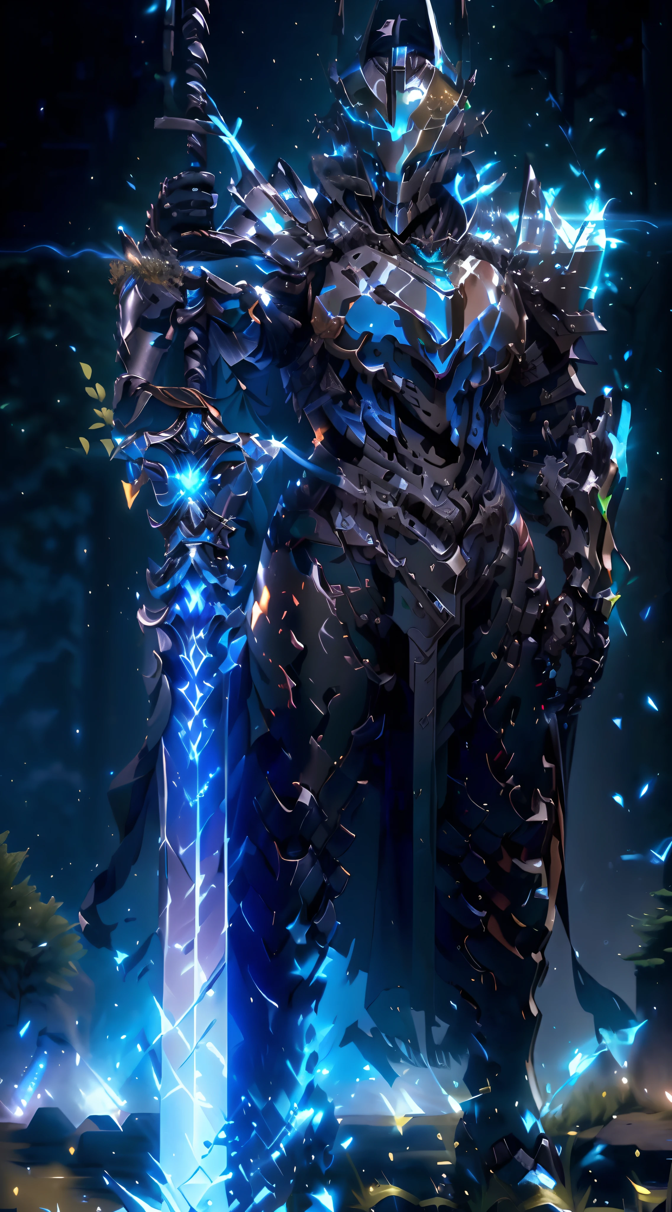 a close up of a person holding a sword in a field, epic paladin armor, fantasy paladin, fantasy knight, armored warrior, infinity blade armor, grimdark paladin, warrior platinum armor, full portrait of magical knight, armored knight, strong fantasy knight, sliver ice color reflected armor, shinning armor, male paladin, sharp black armor