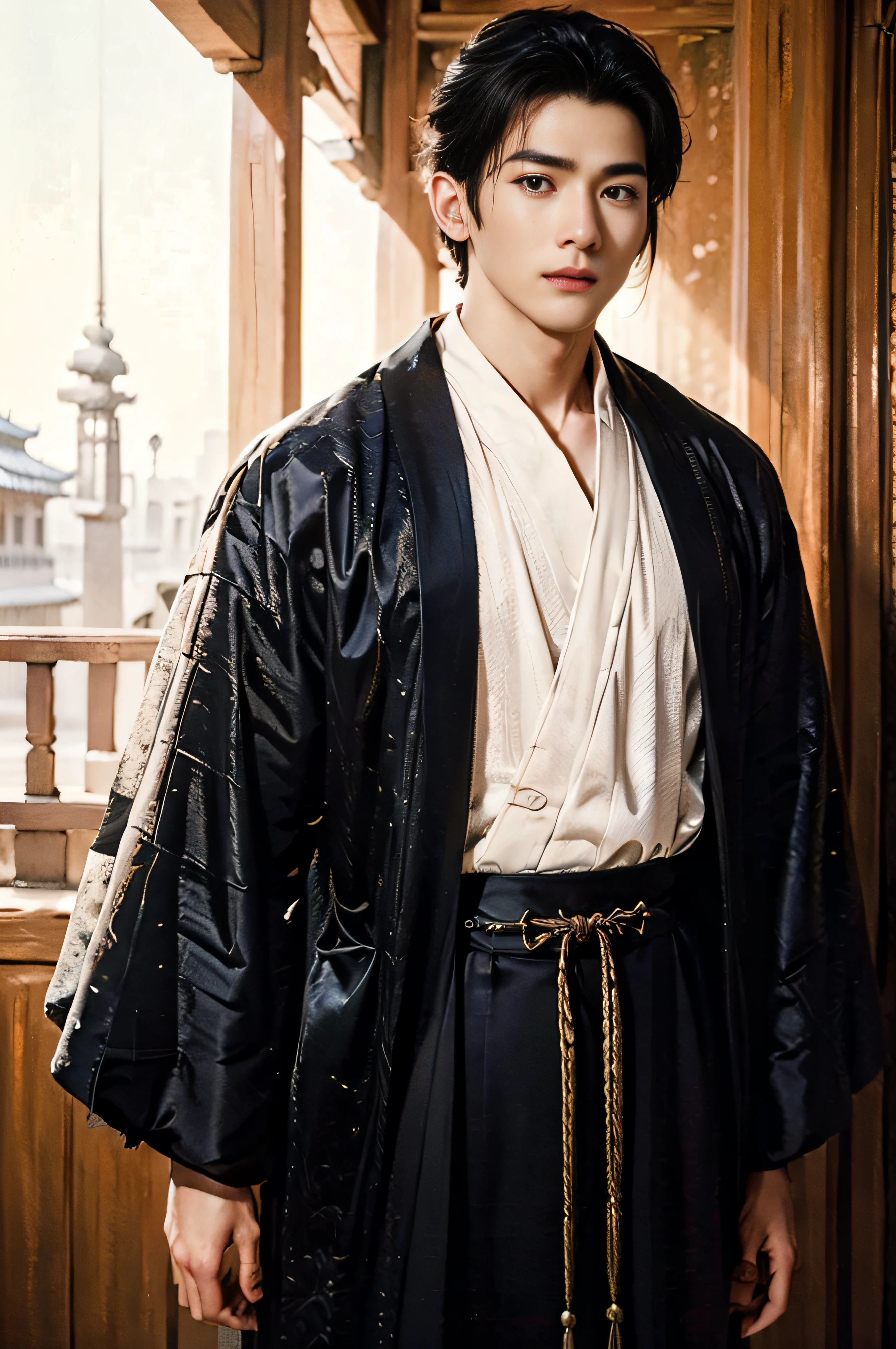 Masterpiece,Best quality,A high resolution,Gufeng Boy,Upper body,