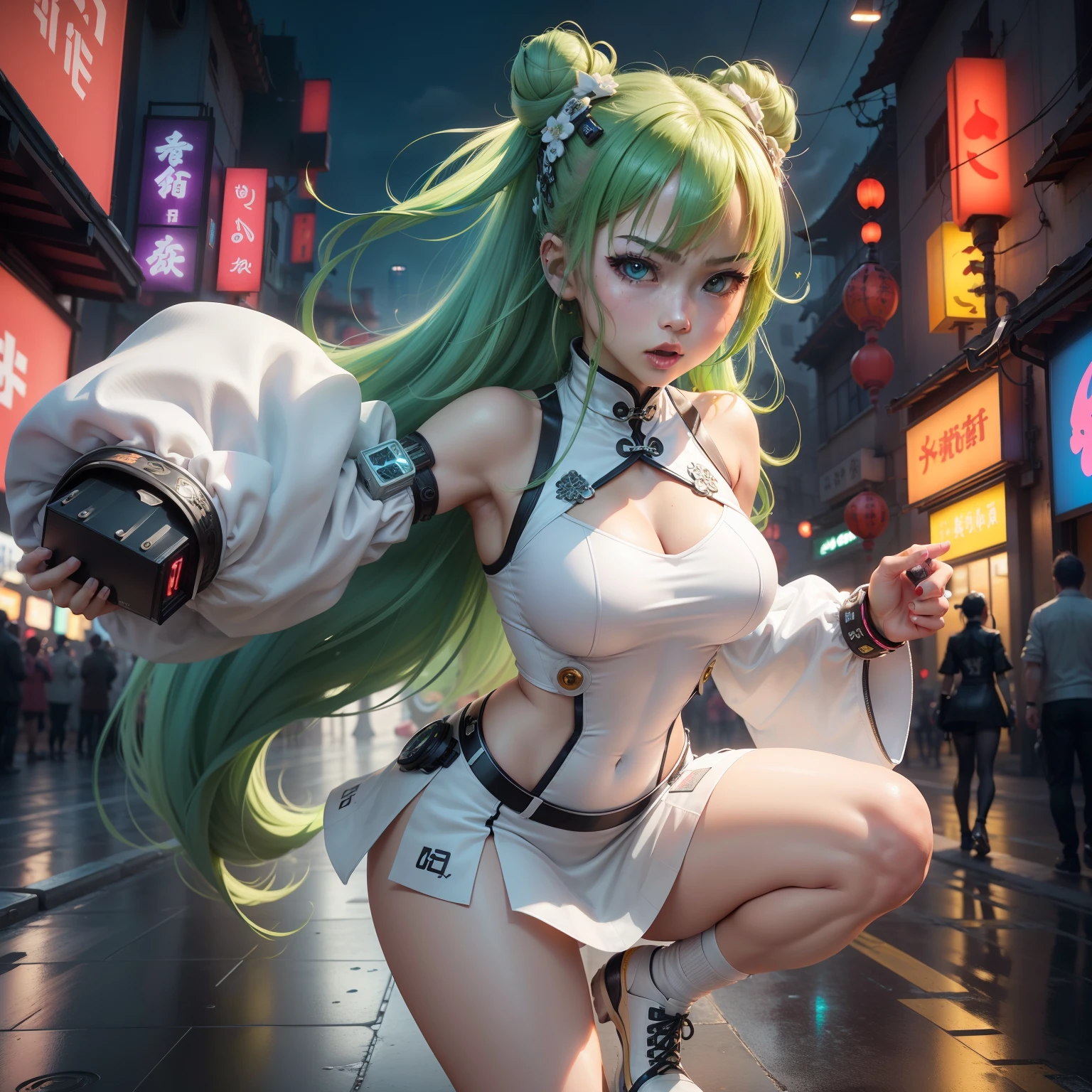 (link:1.2), legend of zelda, GS-Womanly,1girl,  (((bimbo))),hoop earrings, puffy lips, painted lips, thick lips. 
blonde hair, short twintails, wide hips, thick thighs, bursting breasts Nightlife, Night city, Cyberpunk city, futuristic cityscape. Neon lights, (skyscraper:1.1), Tokyo tower, palm tree, cloth sign, ramen stall, night club. bright city lights, exotic car. alcohol, bar, ramen, soup stall ,alcohol bottles, Sweat, Wet, (female ejaculation:1.3), Trembling girl, (slut:1.5), drooling, (covered in semen:1.5), Trembling girl, (cumdrip:1.5), (cum string:1.5), (excessive cum:1.5),cum overflow, creampie, cum in pussy, cum on body, (cum on clothes:1.5), blonde