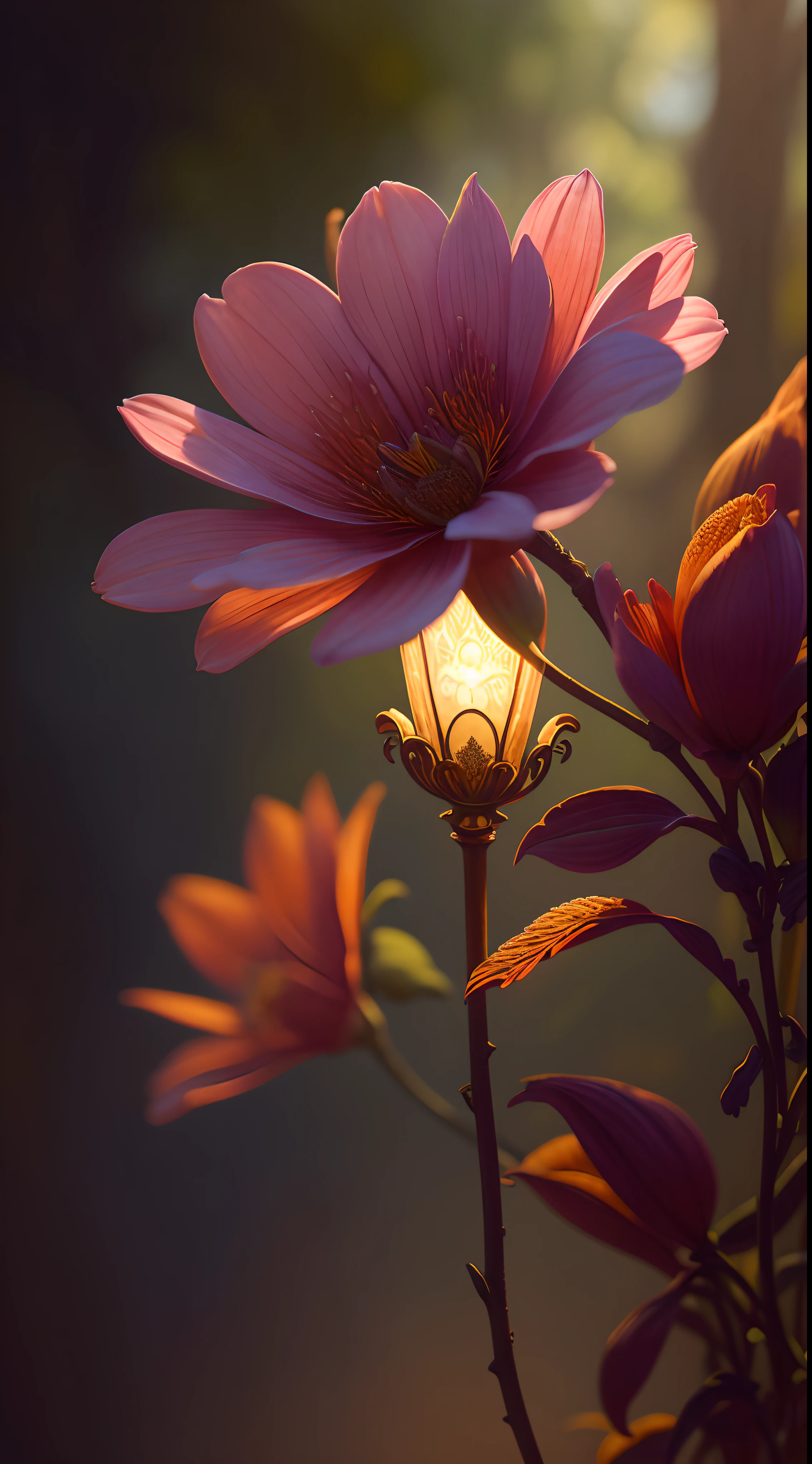 A flower by Casey Weldon, Olga Kvasha, Miho Hirano, hyperdetailed intricately detailed gothic art trending on Artstation triadic colors Unreal Engine 5 detailed matte painting, deep color, fantastical, intricate detail, splash screen, complementary colors, fantasy concept art, 8k resolution, gothic deviantart masterpiece, (dark shot:0.9), art by greg rutkowski and artgerm, soft cinematic light, adobe lightroom, photolab, hdr, intricate, highly detailed, (depth of field:1.4)