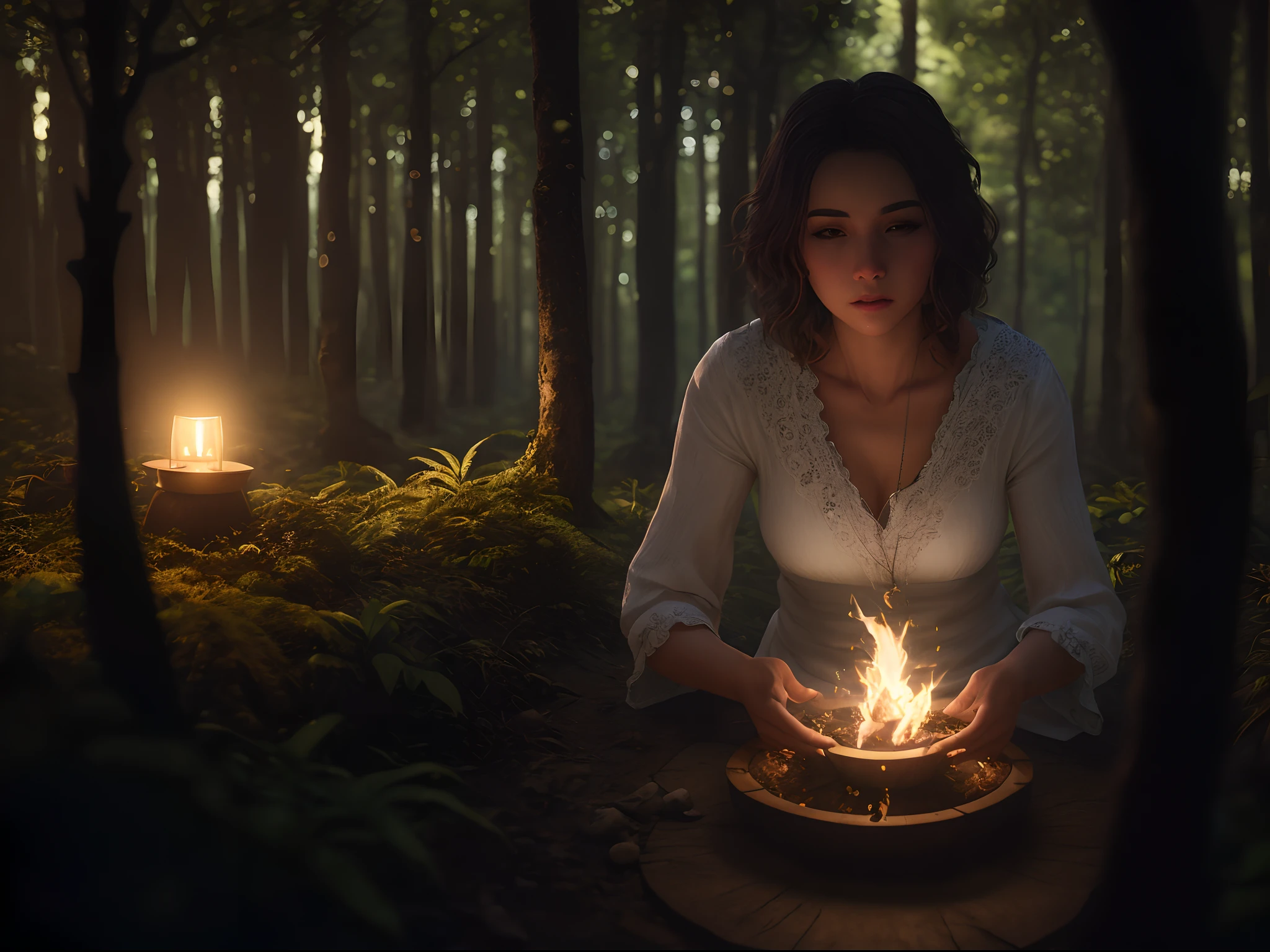 portrait of brazilian village woman at a gathering in the forests of Himachal Pradesh, Cinematic, Photoshoot, Shot on 25mm lens, Depth of Field, Tilt Blur, Shutter Speed 1/1000, F/22, White Balance, 32k, Super-Resolution, Pro Photo RGB, Half rear Lighting, Backlight, Dramatic Lighting, Incandescent, Soft Lighting, Volumetric, Conte-Jour, Global Illumination, Screen Space Global Illumination, Scattering, Shadows, Rough, Shimmering, Lumen Reflections, Screen Space Reflections, Diffraction Grading, Chromatic Aberration, GB Displacement, Scan Lines, Ambient Occlusion, Anti-Aliasing, FKAA, TXAA, RTX, SSAO, OpenGL-Shader’s, Post Processing, Post-Production, Cell Shading, Tone Mapping, CGI, VFX, SFX, insanely detailed and intricate, hyper maximalist, elegant, dynamic pose, photography, volumetric, ultra-detailed, intricate details, super detailed, ambient –uplight –v 4 –q 2