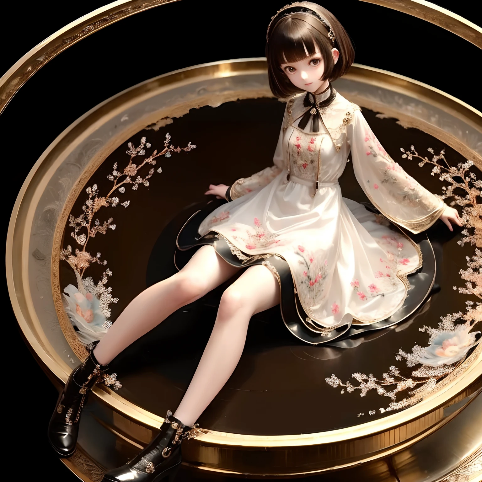 (masterpiece:1.3),(best quality:1.4),ultra high res,(detailed eyes),(detailed facial features),(detailed clothes features),HDR,8k resolution, solo focus, bangs, skin tight, (shiny skin),(slender girl),dreamlike,
(extreme detailed illustration),check commentary,commentary request,scenery,no text,
VirtualGirl-Rin, happy, smile, (small breasts), bangs, bob hair, short hair, brown hair, brown eyes, black choker,
1girl, (solo),
sexy Maid, Maid hair band,Maid dress,Maid apron,Maid skirt,Maid stockings,black leather shoes,