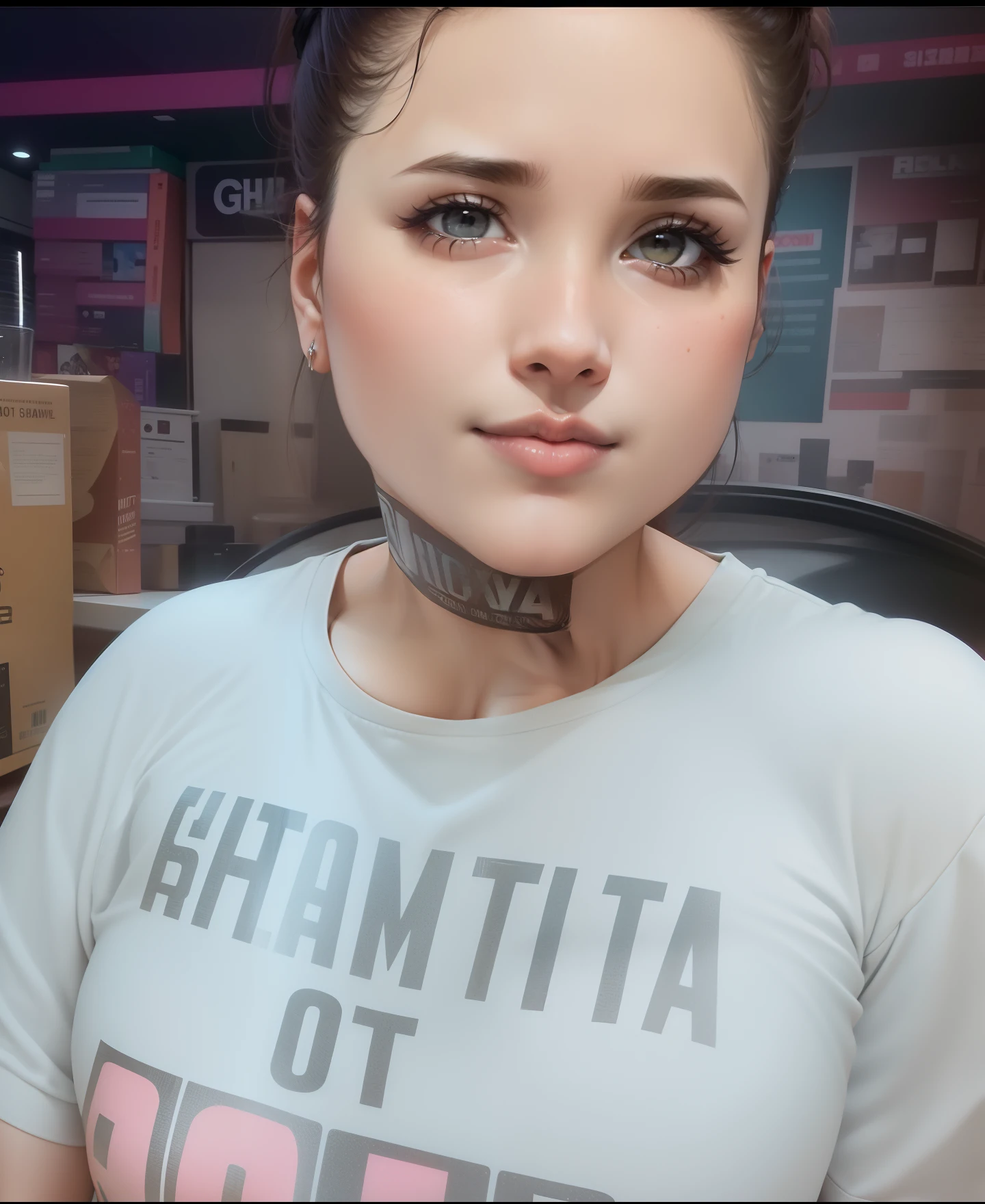 Turn this image into sexy busty hot girl image photo hd