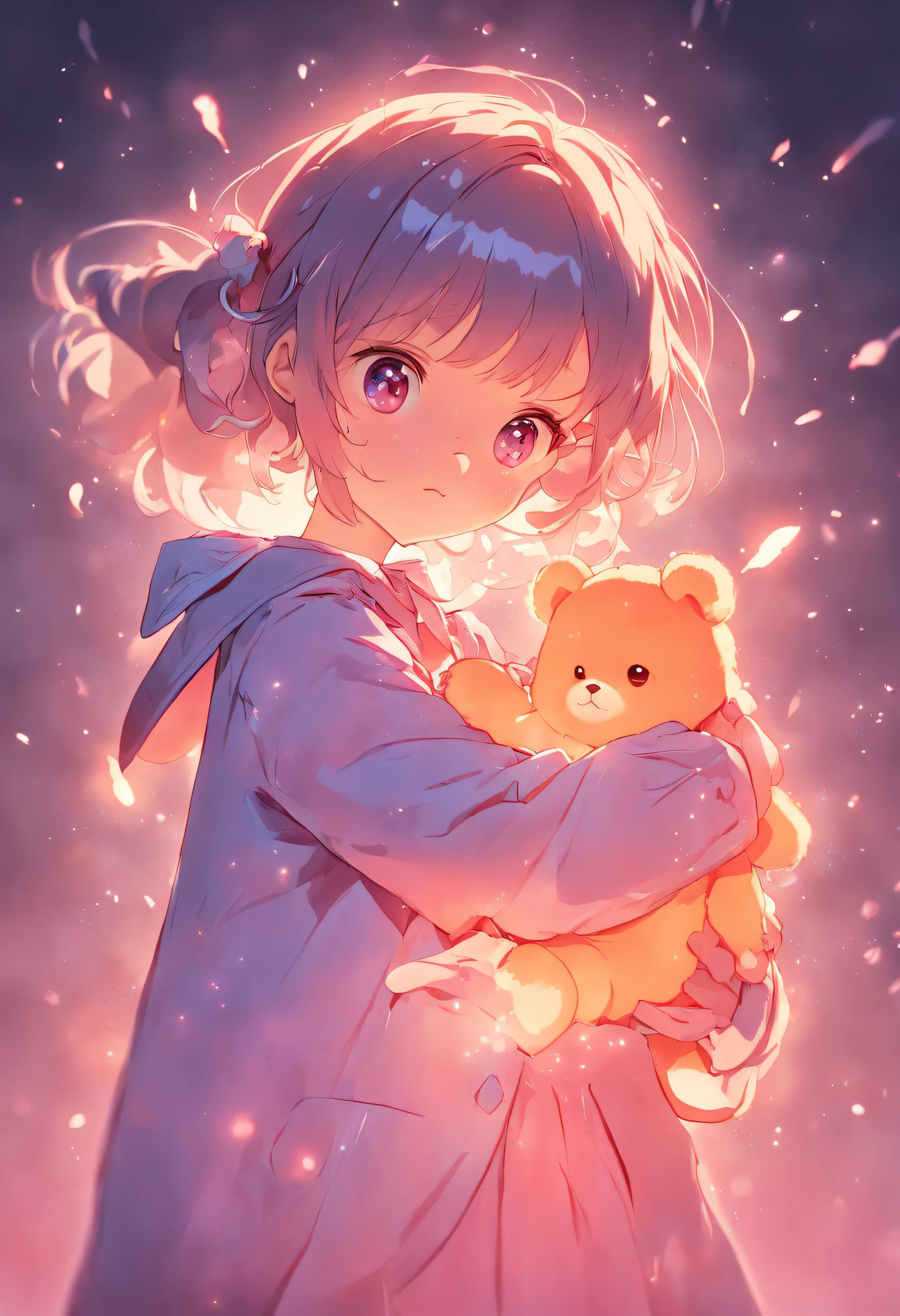 Colorful，Lolita style clothing，teens girl，Holding the bear cub，Cute and cute，KIDS ILLUSTRATION，Glow effects，Dingdall effect，depth of fields，high light，Real light，Ray traching，oc rendered，Hyper-realistic，best qualtiy，8K，Works of masters，super-fine，Detailed pubic hair，Correct anatomy，sharp focus on eyes，Bokeh，Facial features are carefully depicted