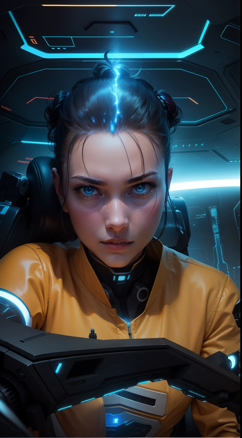 Consider technology, Future technology, The city of dreams,Mothership crossing:1.8,Starship(surface details:1.2),(Planetary shuttle:1.8),Metallic surface glossy details:1.6,Red、blueglow、The yellow light is colorful,cyber punk perssonage,Dream Tech,The ship flew out of the mothership,High resolution 8K