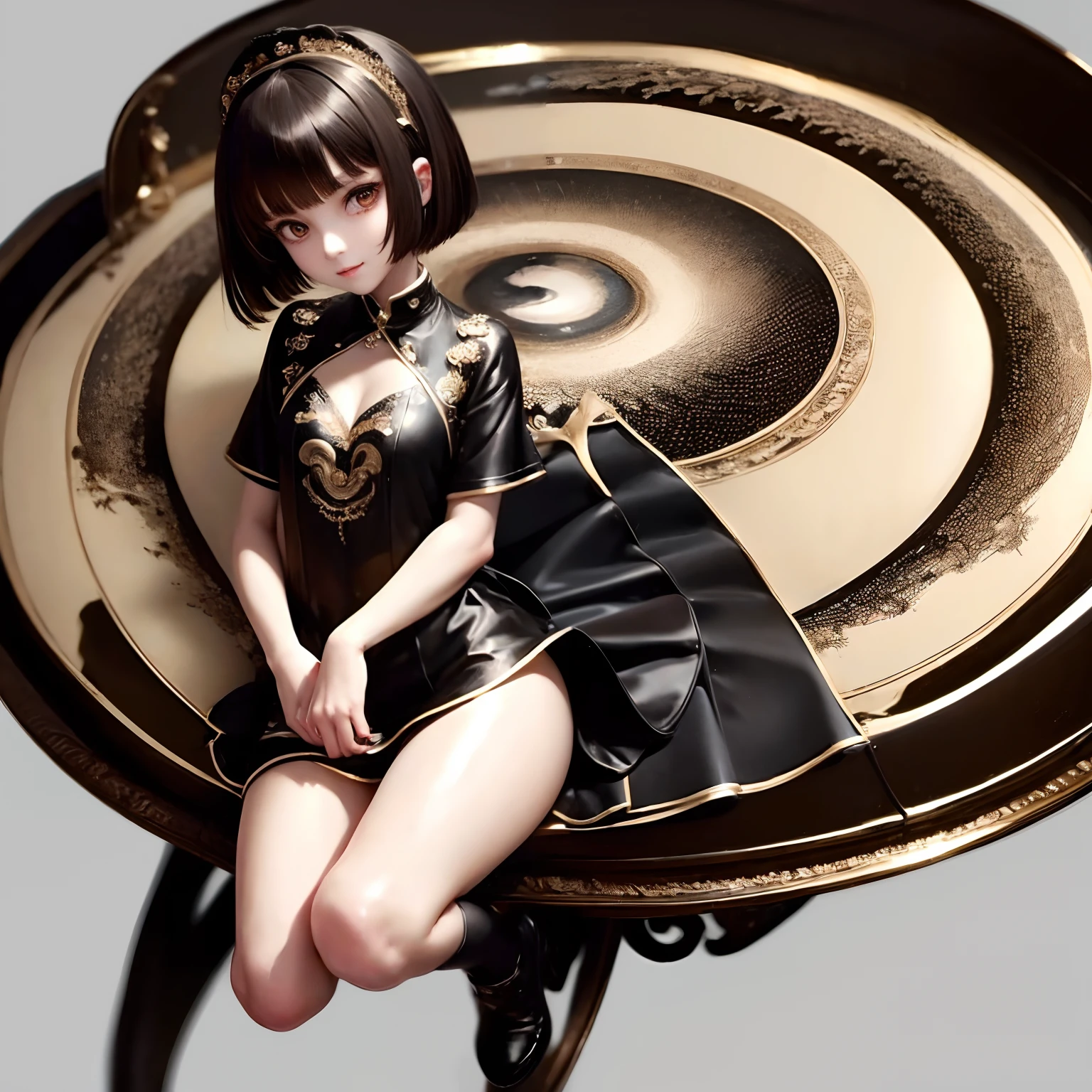 (masterpiece:1.3),(best quality:1.4),ultra high res,(detailed eyes),(detailed facial features),(detailed clothes features),HDR,8k resolution, solo focus, bangs, skin tight, (shiny skin),(slender girl),dreamlike,
(extreme detailed illustration),check commentary,commentary request,scenery,no text,
VirtualGirl-Rin, happy, smile, (small breasts), bangs, bob hair, short hair, brown hair, brown eyes, black choker,
1girl, (solo),
sexy Maid, Maid hair band,Maid dress,Maid apron,Maid skirt,Maid stockings,black leather shoes,