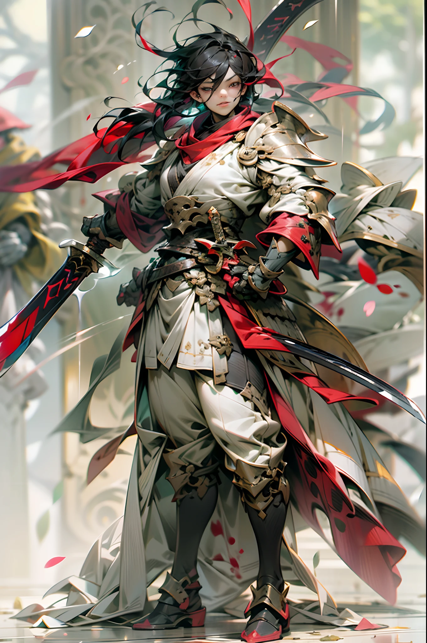 A reloaded swordsman,Ultra-thick armor wraps the whole body,A giant sword with both hands on the ground,The red spinning sword qi overflowed,,Blood,depth of fields,dynamic blur,high light,Real light,Ray traching,oc rendered,Hyper-realistic,best qualtiy,8K,Works of masters,super-fine,Detailed pubic hair,Correct anatomy,sharp focus on eyes,Bokeh,Facial features are carefully depicted