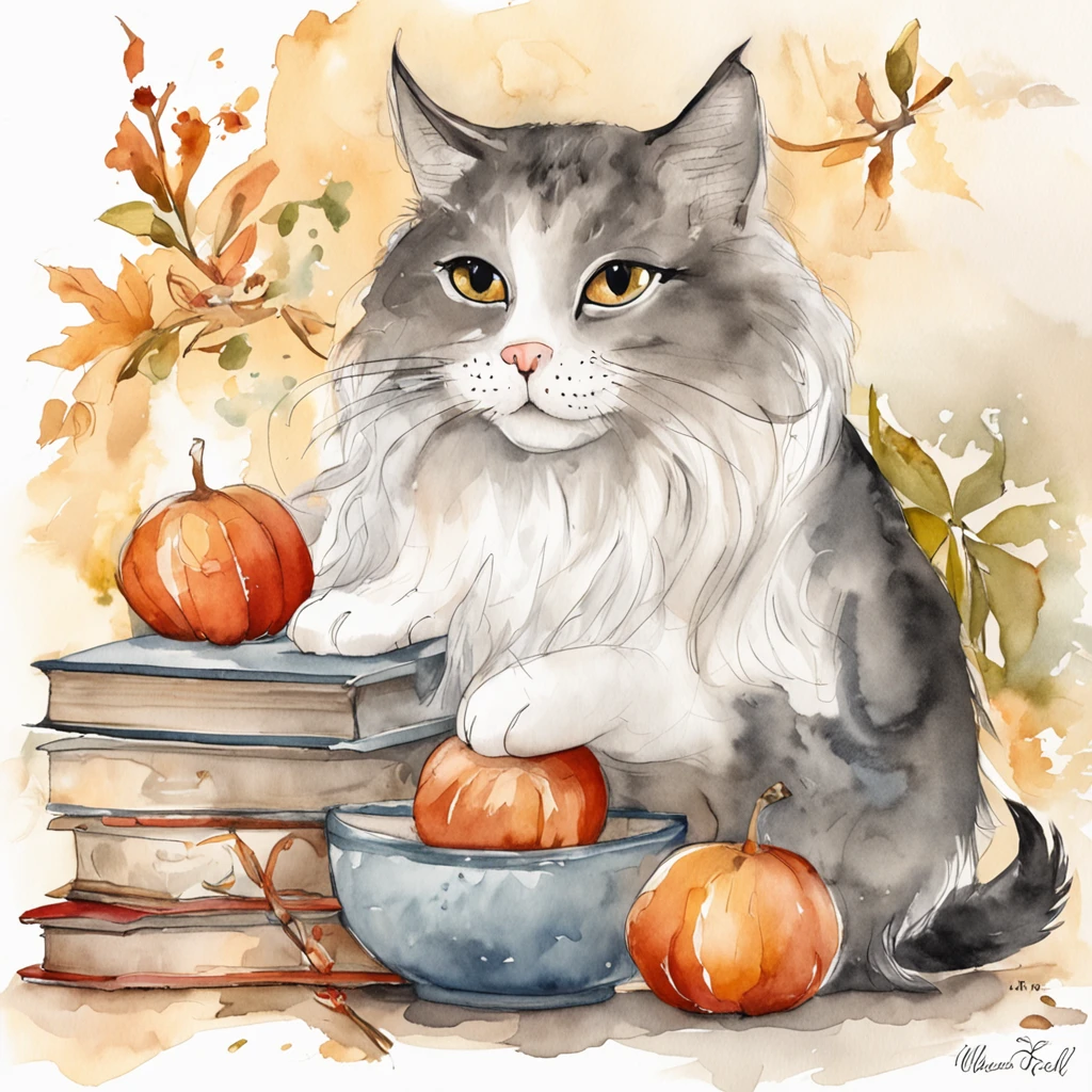 Picture a cat cozily nestled in a reading nook, engrossed in a tiny book, its expression one of sheer concentration. The artwork employs a cute and endearing style, depicting the cat's adorable dedication to the literary world, perfect for cat and kitten lovers. Cute Artwork, Soft Reading Corner Lighting. T-shirt design graphic, vector, contour, white background. 32K(tmasterpiece,k hd,hyper HD,32K)The balls have large curly hair,Flowing rouge,ponds,zydink, a color, Asian people (Silly girl), (Silk scarf), Combat posture, looking at the ground,The balls have large curly hair, Flowing rouge balls with large curly hair, Crocodile leather tiara, Chinese long-sleeved bright yellow clothing, (abstract ink splash:1.2), Pink lotus background,Water lily flower protector(realisticlying:1.4),Rouge hair,Autumn is in full swing,The background is pure, A high resolution, the detail, RAW photogr, Sharp Re, Nikon D850 Film Stock Photo by Jefferies Lee 4 Kodak Portra 400 Camera F1.6 shots, Rich colors, ultra-realistic vivid textures, Dramatic lighting, Unreal Engine Art Station Trend, cinestir 800,Large curls,Flowing rouge balls with large curly hair