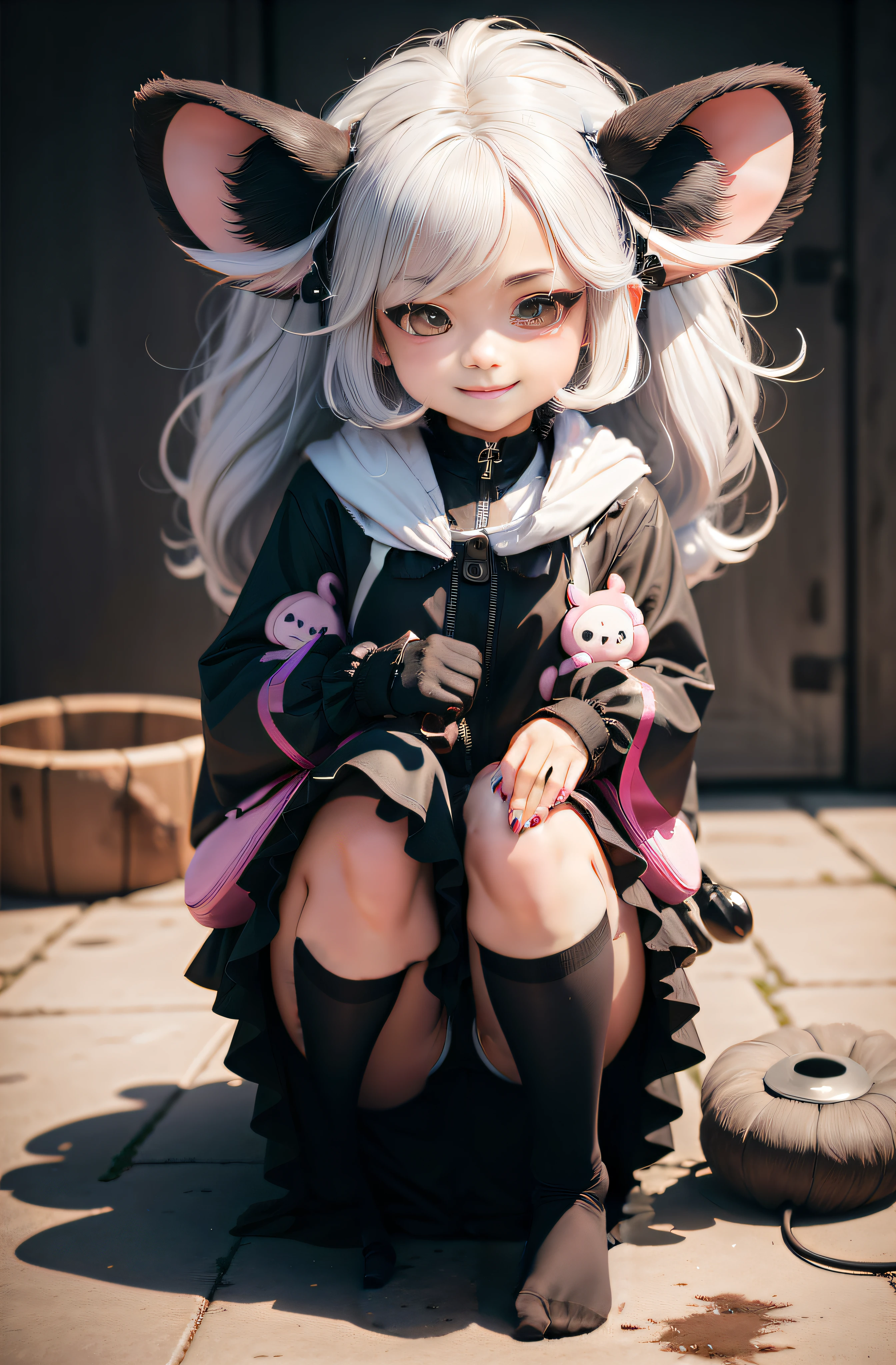 White stockings without shoes