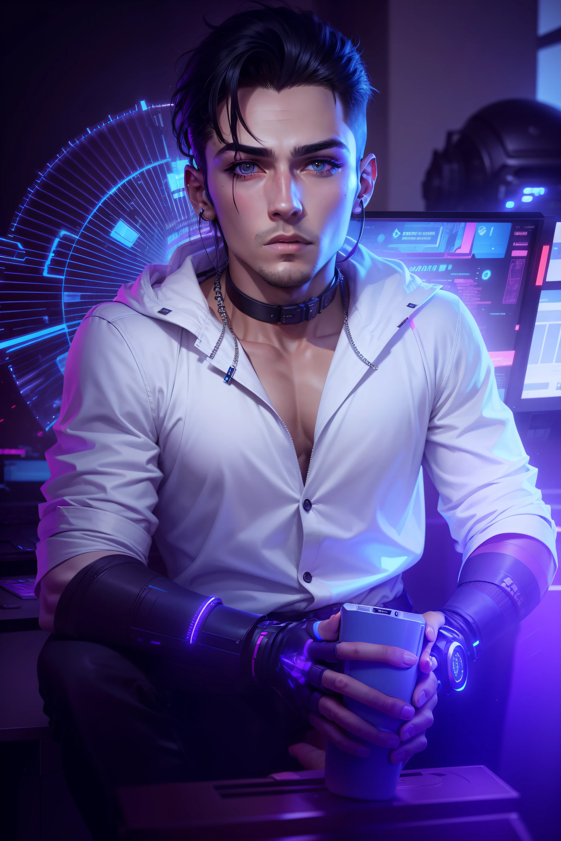 Change background cyberpunk handsome boy.realistick face.8k.ultra realistick