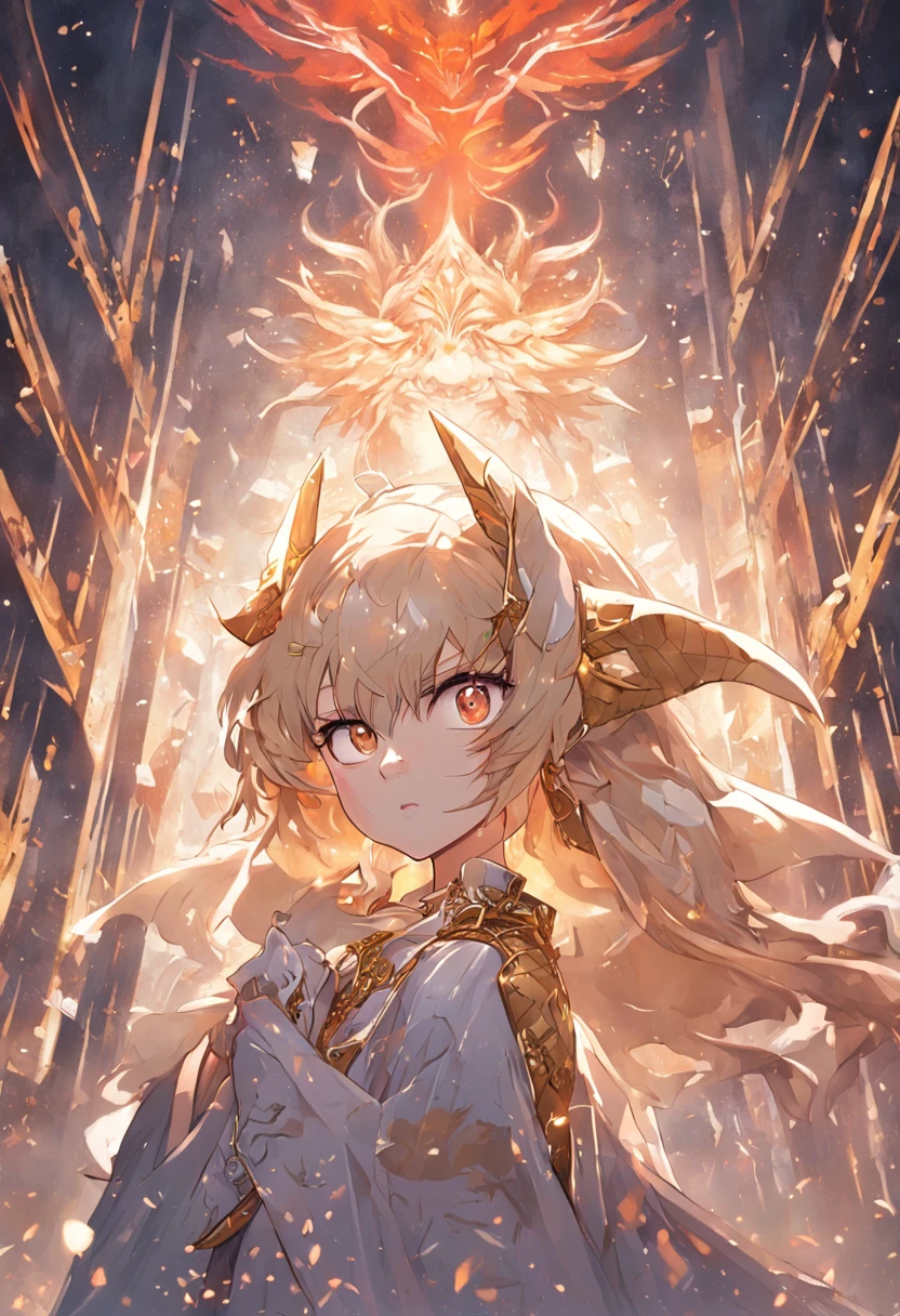 （tmasterpiece，top Quority，best qualtiy，offcial art，Beauty and aesthetics）（Kizi）（Extremely detailed eyes）（s the perfect face）（Gold thread white cloak）（Carrying a weapon on his back，Has a dragon pattern）（Mature temperament）（Delicate texture）（Top aesthetics）
