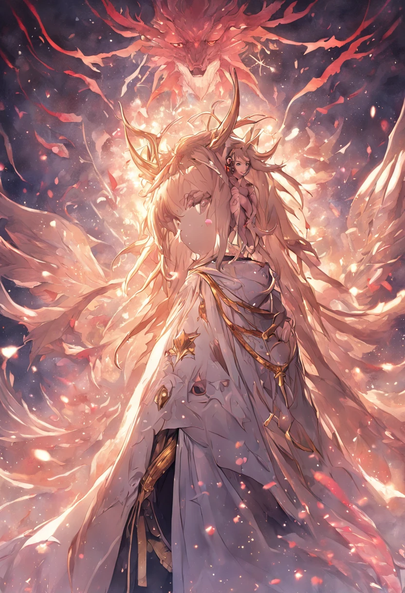 （tmasterpiece，top Quority，best qualtiy，offcial art，Beauty and aesthetics）（Kizi）（Extremely detailed eyes）（s the perfect face）（Gold thread white cloak）（Carrying a weapon on his back，Has a dragon pattern）（Mature temperament）（Delicate texture）（Top aesthetics）
