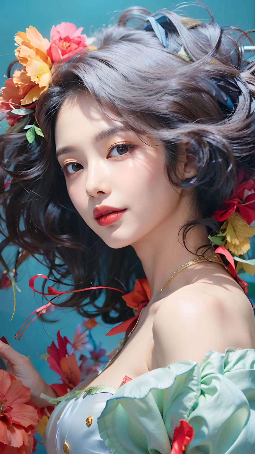 (((Medium hair))), best qualtiy, 8K, hdr, A high resolution, absurderes:1.2, blur backgroun, Background bokeh:1.2, photography of, (RAW photo:1.2), (真实感:1.4), (Masterpiece:1.3), (complexdetails:1.2), 1girll, 独奏, japanaese girl, delicated, Beautiful detailed, (Detailed eyes), (Detailed facial features), Bigboobs, (((Large breasts))), Skin Firm, (Looking_at_peeping at the viewer), From_Front, (being thin),(best qualtiy:1.4),(超A high resolution:1.2),cinematic lighitnglamplight,(Extremely detailed illustration),(Gloss on lips,best qualtiy,超A high resolution,depth of fields,Caustics,Extensive illumination,naturalshadow,85mm, f/1.4, iso 200, 1/160s:0.75),1girll, Solo, (((Silk vest))) Smile, ((silk garment,pleatedskirt,Classroom))