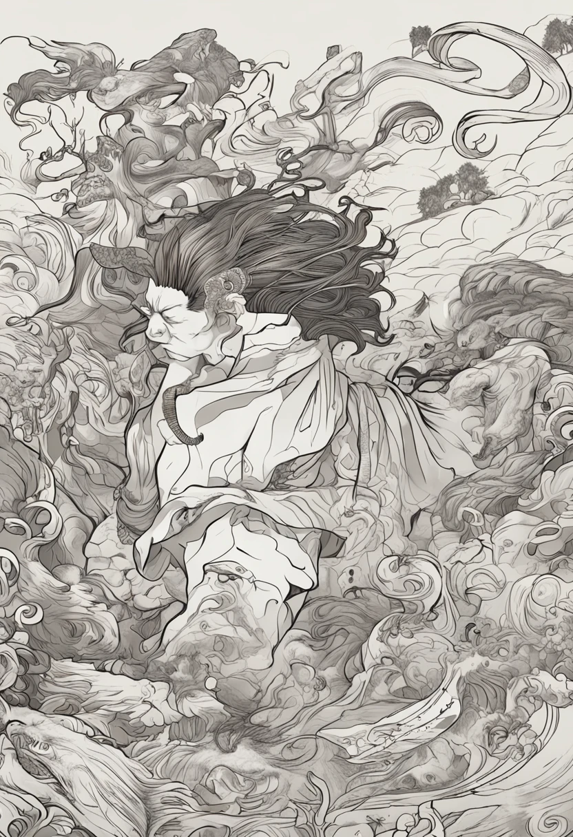 there is a drawing of a woman with a mask and a hat, goddess. extremely high detail, inspired by Yoshitaka Amano, moebius and mohrbacher, inspired by katsuya terada, insanely detailed linework, girl design lush horns, sketchbook drawing, artbook artwork, extremely detailed goddess shot, inspired by Masamune Shirow,masterpiece, best quality, (extremely detailed CG unity 8k wallpaper), (best quality), (best illustration), (best shadow), absurdres, realistic lighting, (Abyss), beautiful detailed glow