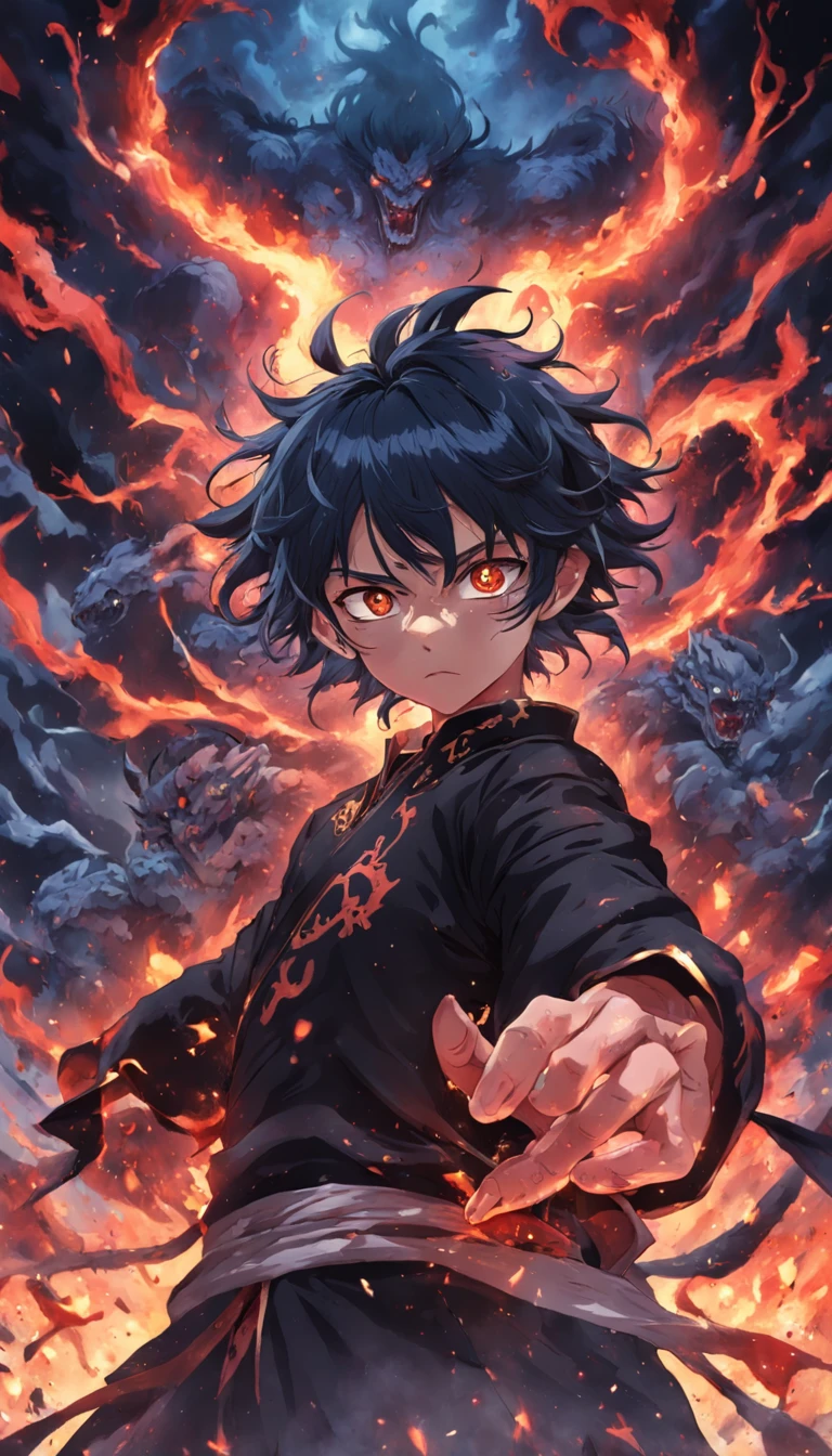 tmasterpiece,best qualtiy,cinematic Film still from,Chinese horror,hell,Struggling hands,Demon,Asta Black Clover --no people