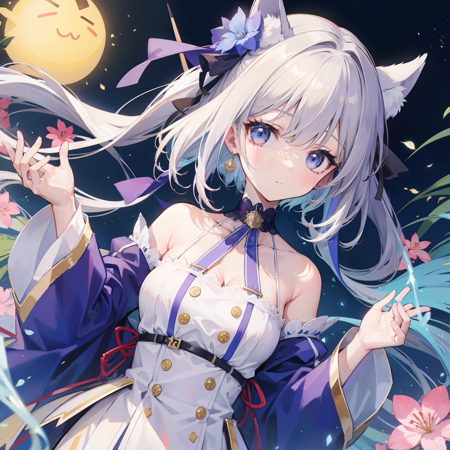 White fox ears girl