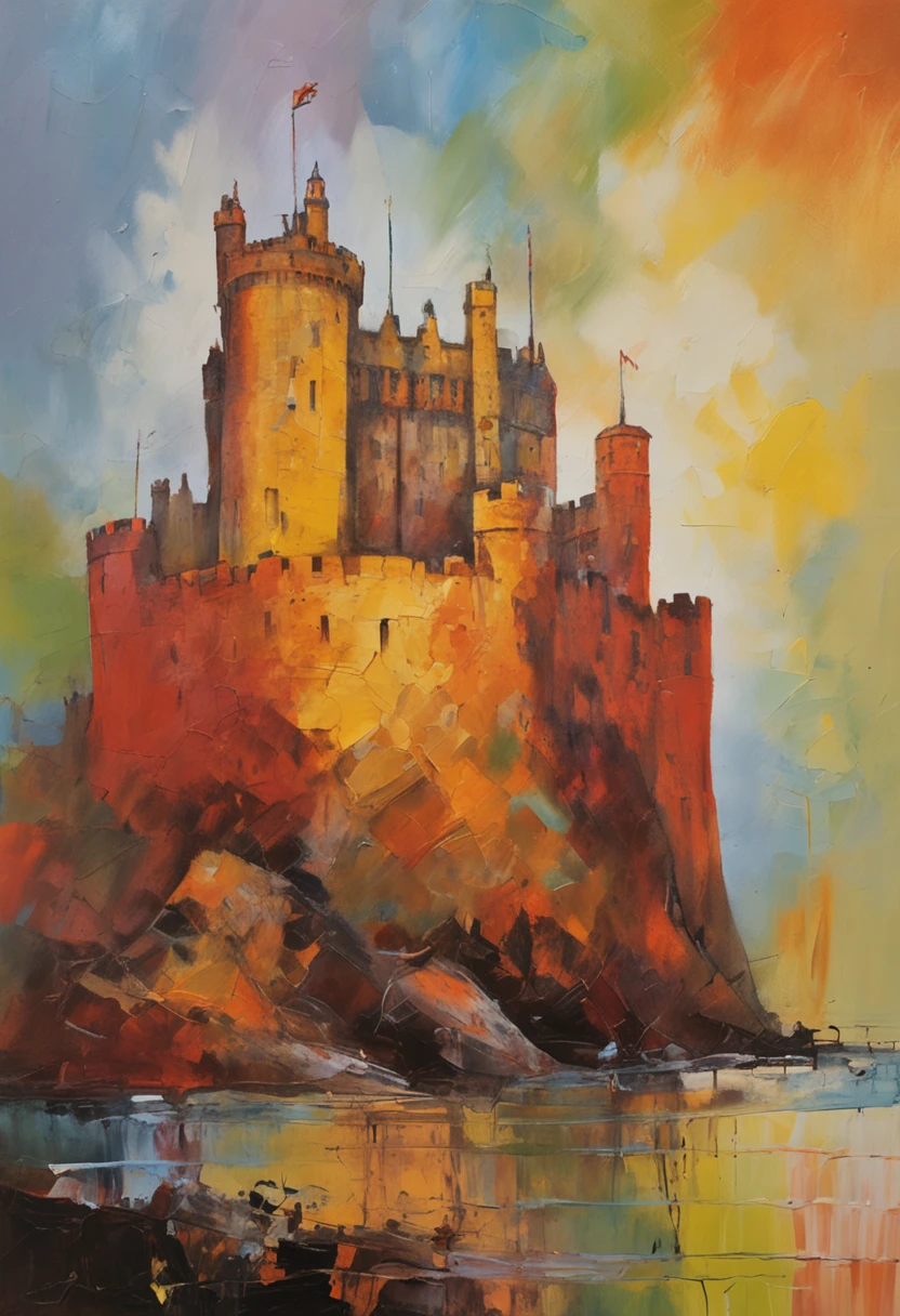 on top of mountain,Among the buildings of the city is a castle, Edinburgh Castle, castle on the background, background castle, background castle, Underwater Edinburgh Castle, Edinburgh, in a city with a rich history, author:Andrew Robertson, Gothic castle in the background, Gothic castle in the background, Palace on top of the hill, Sing on the rocks