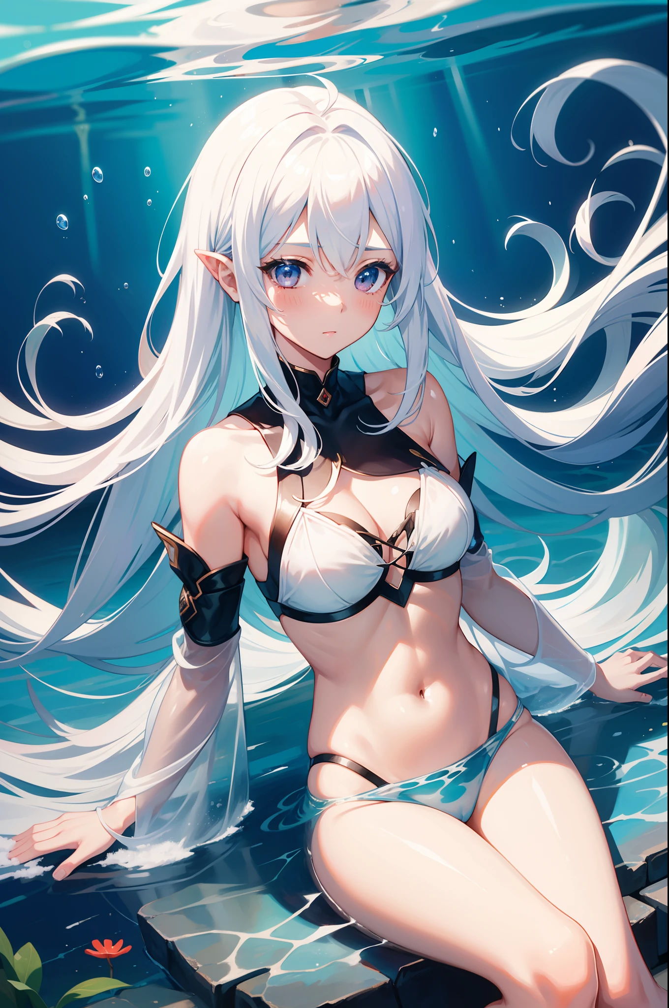 girl with、white hair、Akame、under the water、Mare、AngelT、The corals