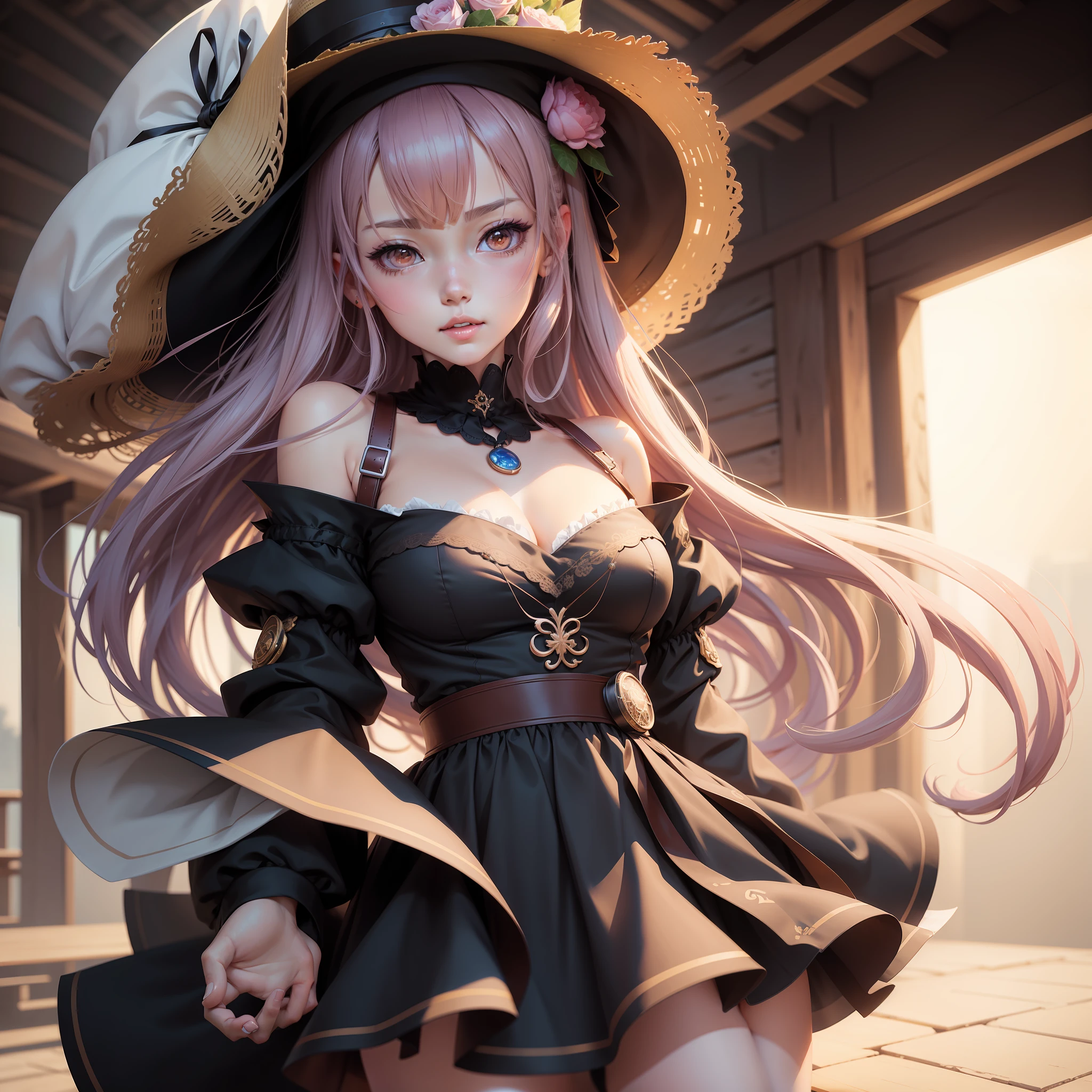 seaartai Model: GrandMix
Prompts: there is a woman with a hat and a dress on, detailed portrait of anime girl, detailed digital anime art, kawaii realistic portrait, artwork in the style of guweiz, guweiz on pixiv artstation, beautiful anime portrait, guweiz on artstation pixiv, guweiz, soft anime illustration, portrait anime girl, clean detailed anime art