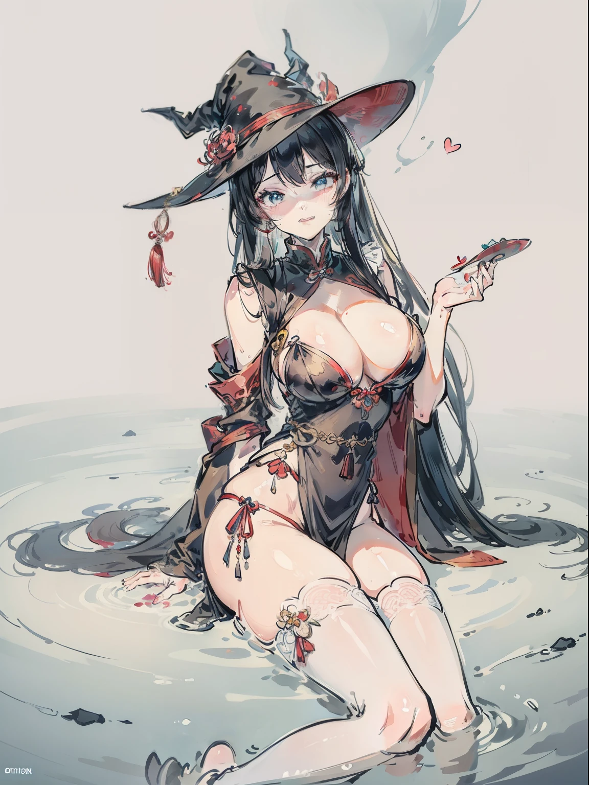 Witch with a hat on her head，A witch with dragon horns on her head, Guviz, seductive anime girls, Guweiz in Pixiv ArtStation, black-haired mage, Guweiz on ArtStation Pixiv, trending on artstation pixiv, zerochan art, author：Shitao, with straw hat, flirty anime witch casting magic, rossdraws 2. 5，Witch in hat and long dress sitting in the water, Extremely detailed Artgerm, by Yang J, trending on artstation pixiv, Guviz, Guweiz in Pixiv ArtStation, Guweiz on ArtStation Pixiv, Fanart Meilleure ArtStation, seductive anime girls, highly detailed exquisite fanart, Guviz-style artwork，Guviz, Guviz-style artwork, Guweiz in Pixiv ArtStation, seductive anime girls, Guweiz on ArtStation Pixiv, Kantai collection style, trending on artstation pixiv, 4K anime wallpaper, style of anime4 K, Fanart Meilleure ArtStation，a drawing，One dressed in a witch costume，Woman in hat and cape, rossdraws sakimimichan, trending on artstation pixiv, rossdraws 2. 5, zerochan art, Kushatt Krenz Key Art Women, beautiful female witch, ，2 girls，lesbian，French kiss，Wet kiss，French kiss，face to face，hugs，cuddle，Close contacts，Fit snugly together，Side Body，Kiss，tongue kissing，Lovers，stroking each other，matching hairstyle，Match poses，desire ???????????，squelch，Body overlap，squishing，Love，Love each other，Matching decoration，???? pose，lacepantyhose，Pantyhose wrapped around the ????，Silk clothes wrapped in full leather，tightsuit，Bright colors，Showy expressions，black pantyhoses，White ????? hose，ornate garment，Gorgeous hats，Gorgeous hairstyle，Gorgeous background，Magical powers，lady，carismatic，Beautiful girl，Intimate contact，sigh，heav breathing，love heart，inquisitive，mature，mistic，dignified，
