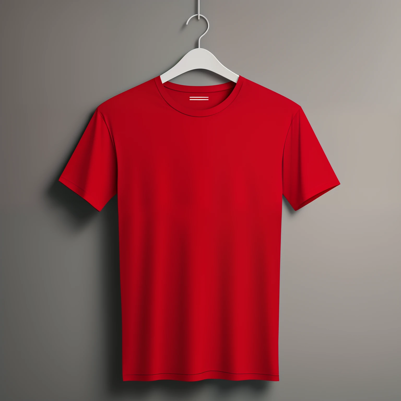 empty red t-shirt, no human!!!, clean background, mockup
