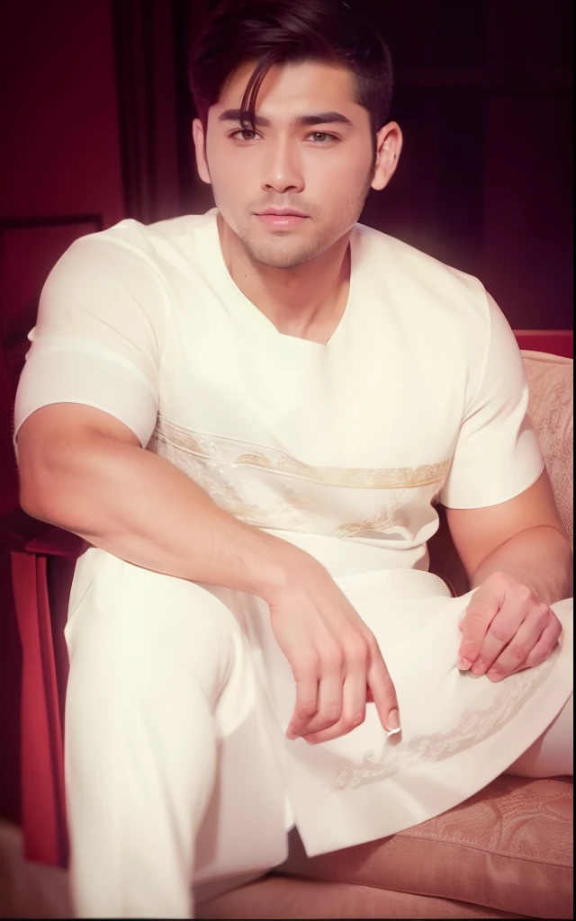handsome man in white