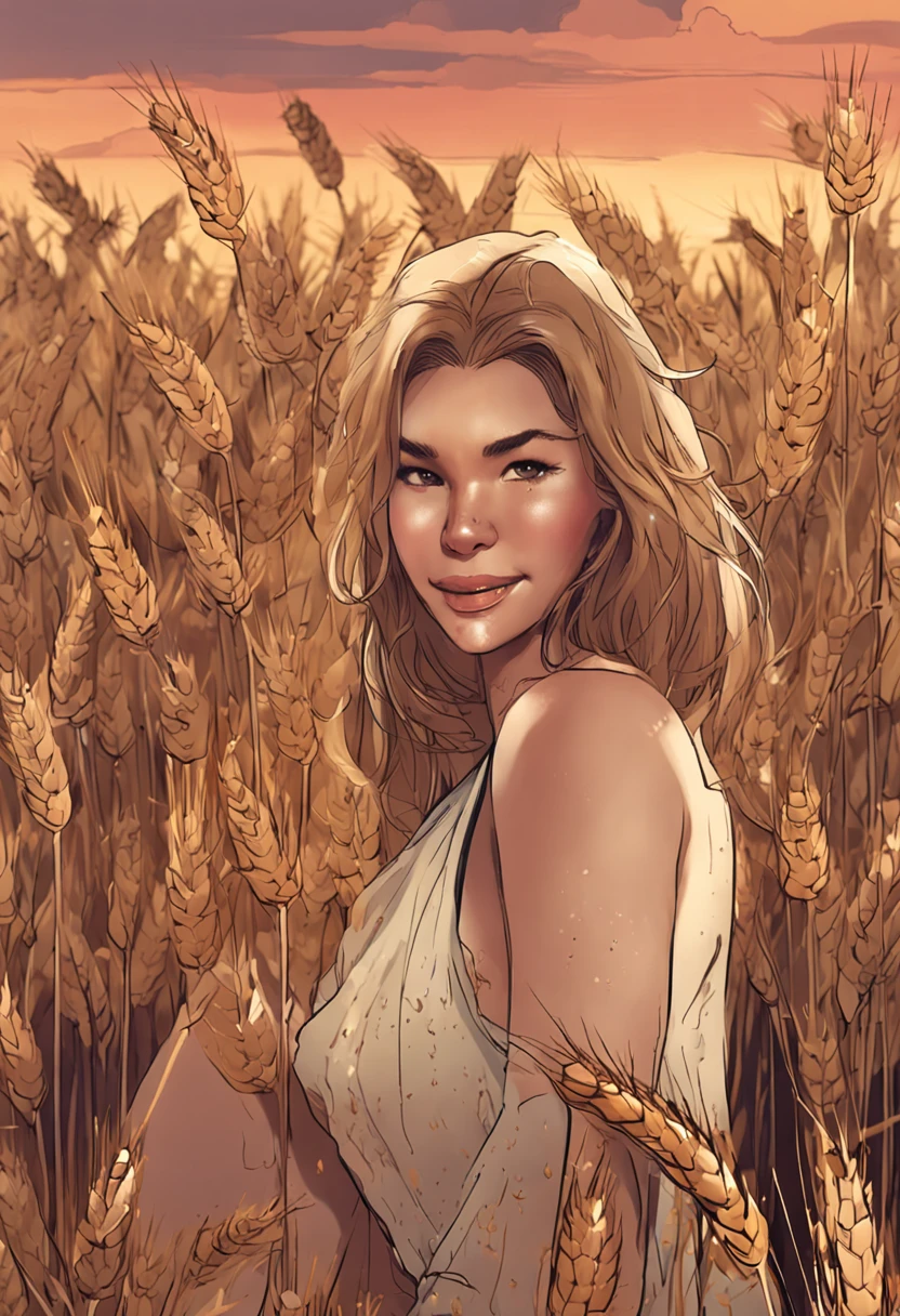 Wheat-toned skin、Female sexy、A smile, naked , very hairy , Sweaty、sodden、She's wet、In the sauna