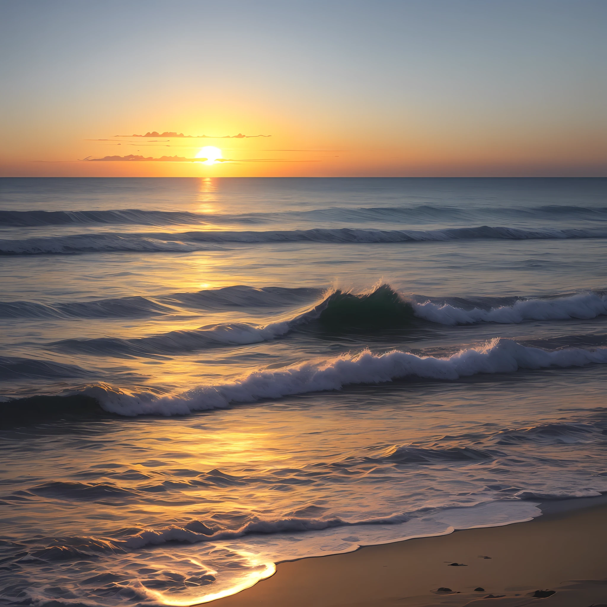 sun falls into the sea