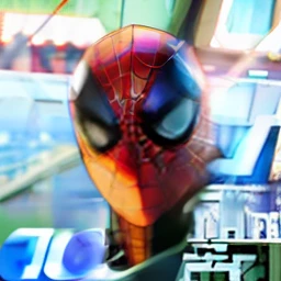 masterpiece, best quality, realistic, half body shot of Spiderman, marvel cinematic, detailed face, 8k, uhd, sharp focus