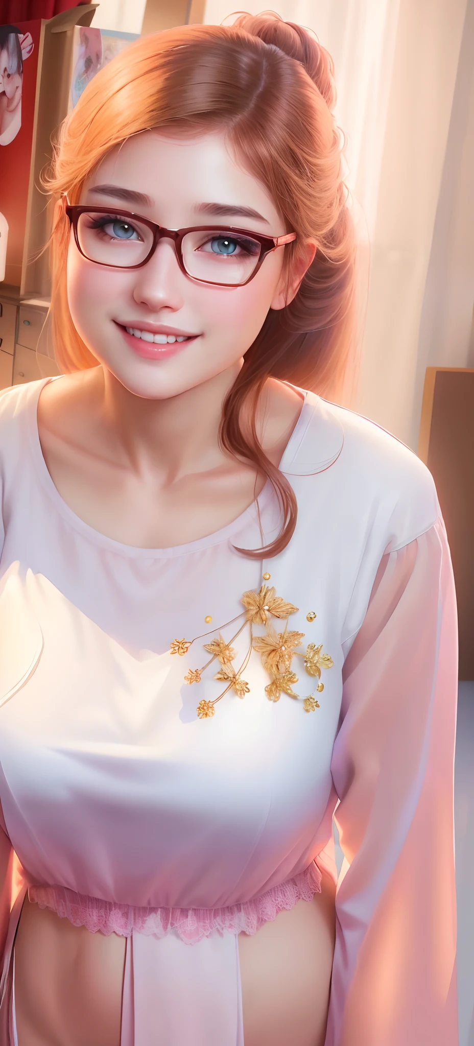 ((Best Quality, 8K, Masterpiece: 1.3)), 1girl, Slim Abs Beauty: 1.3, (Hairstyle Casual, Big Breasts: 1.2), Dress: 1.1, Super Fine Face, Delicate Eyes, Double Eyelids, Smile, Home