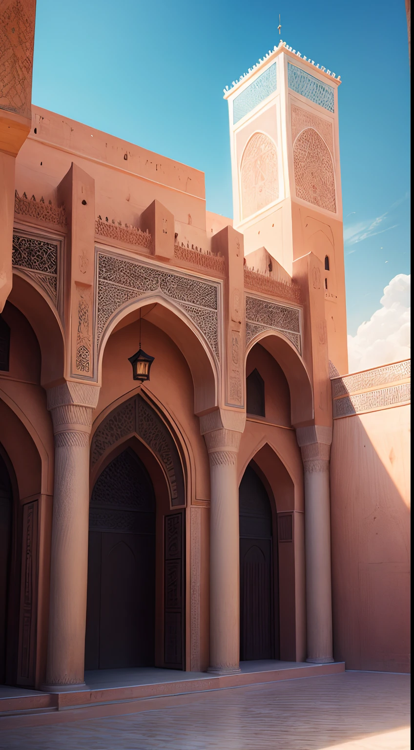 Moroccan architecture hyper realistic super detailed Dynamic shot