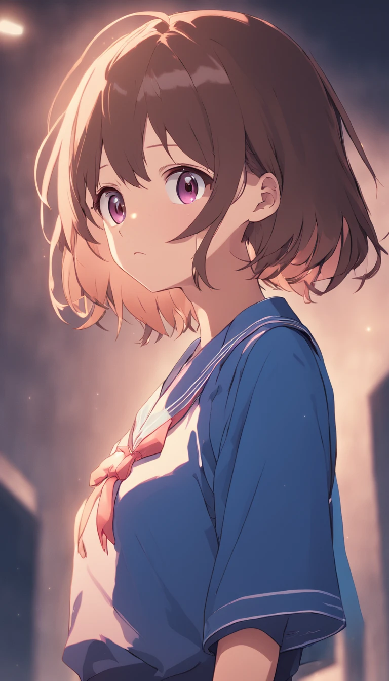 1girl in,Solo,Anime,Animation,Jingdong Animation Style,(Lianggong_haruhi),16 years old,Brown eyes, Medium Hair, serafuku, blue sailor collar, Blue skirt,Standing,(arms folded),(Literature Club　Room),anguish,Troubled eyebrows,Looking away,masutepiece,Best Quality,Ultra-detailed,hight resolution,hight resolution,extremely details CG,4K,8K,superfine illustration,super detailed skin,Highly detailed,Highly detailed background,Hires,Perfect Anatomy,Beautiful detailed eyes,Perfectly crafted,Cinematic lighting,Dynamic lighting,Anime,Animation