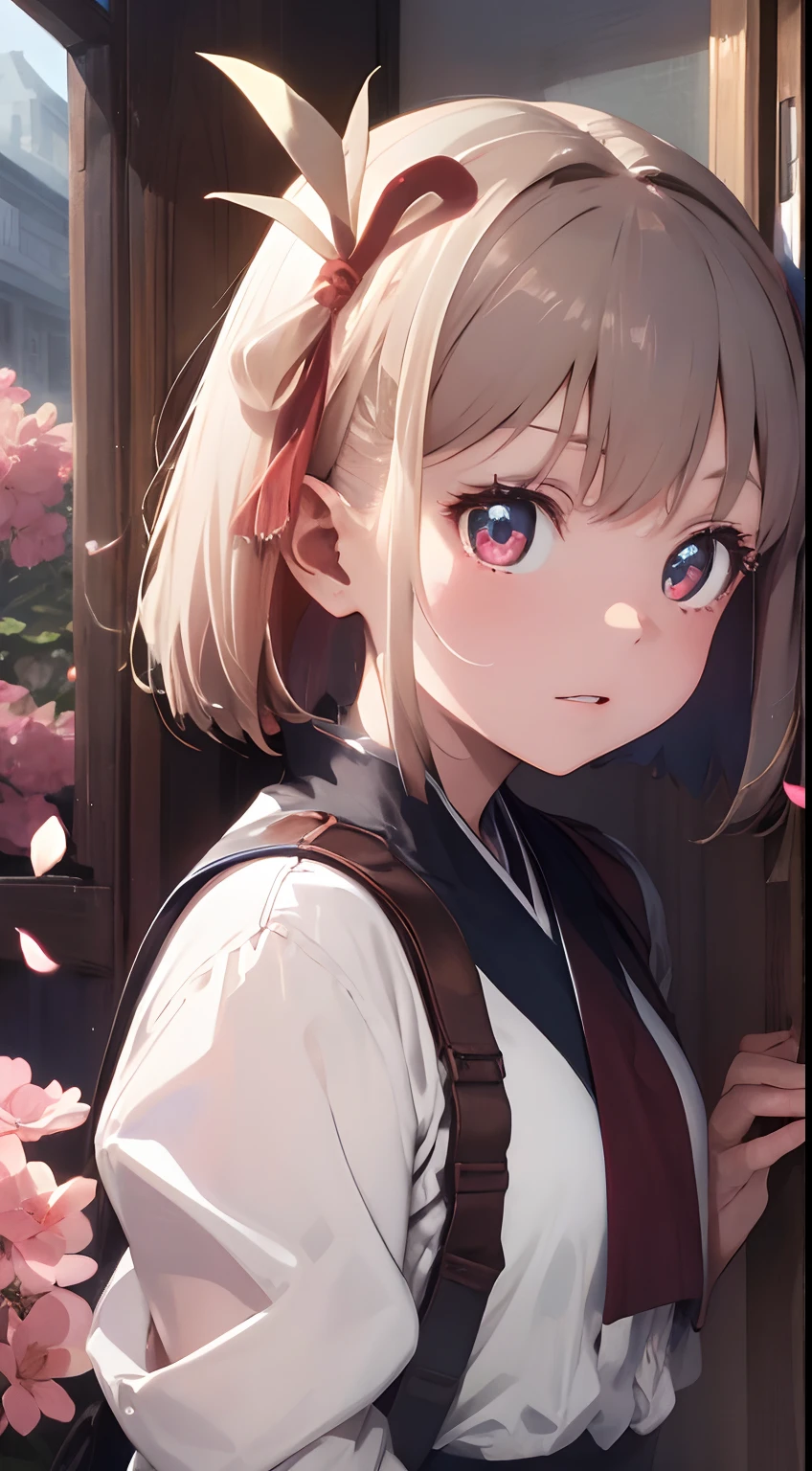 【Best Quality】Best Masterpiece,(Petite Girl:1.5),Lace,Ribbon,Hanfu,(Masterpiece, Side Light, Delicate Beautiful Gray Eyes: 1.2), Masterpiece, Realistic, Luminous Eyes,Glossy Hair, Black Hair, Long Long Hair, Shiny Skin, Solo, Embarrassing,Strapless,Exquisite,Beautiful,Garden,Flower,Flying Petals,Professional Fantastic Effects,Best Rendition Like a Movie Scene