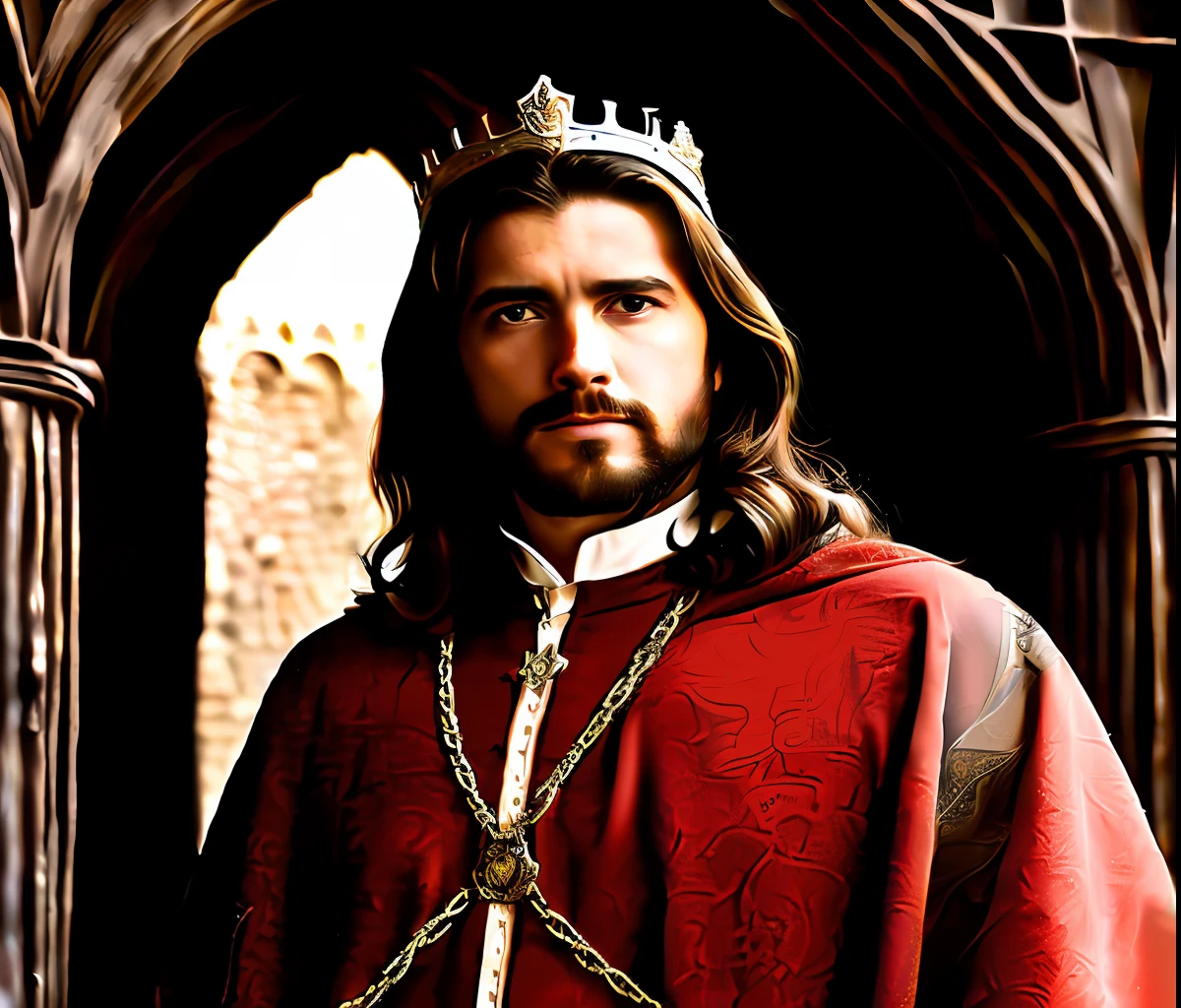 Man in red bathrobe and crown standing in front of a door, king richard the lionheart, Ricardo IV, o rei romano, Foto de Ricardo IV, o Rei Romano, Velho Rei Medieval, Majestade em roupas nobres, Retrato de um velho rei medieval, Rei Artur, Retrato do velho rei medieval, Grande Rei de Stovokor, um medieval, Rei dos Reis