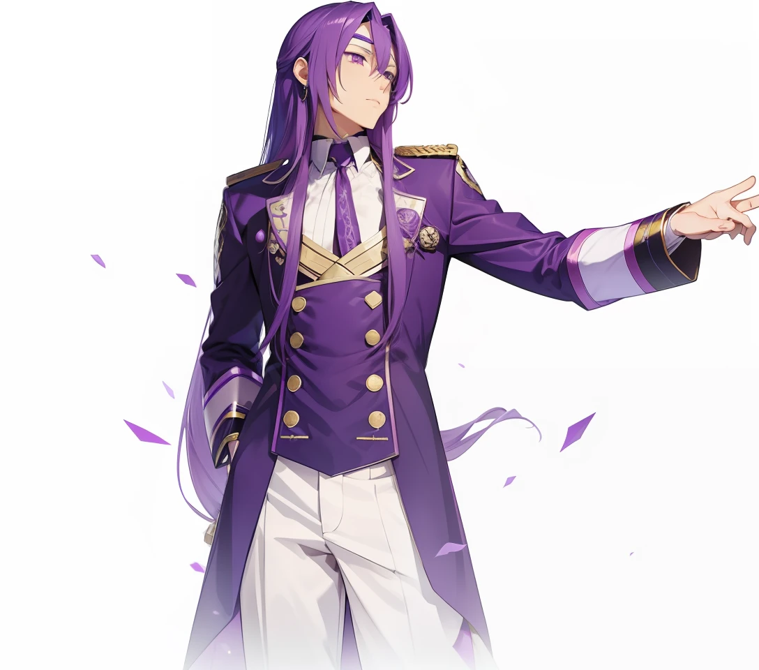 Gakupo kamui, long purple hair, purple eyes, purple clothes, lord clothes, duke, vocaloid, man