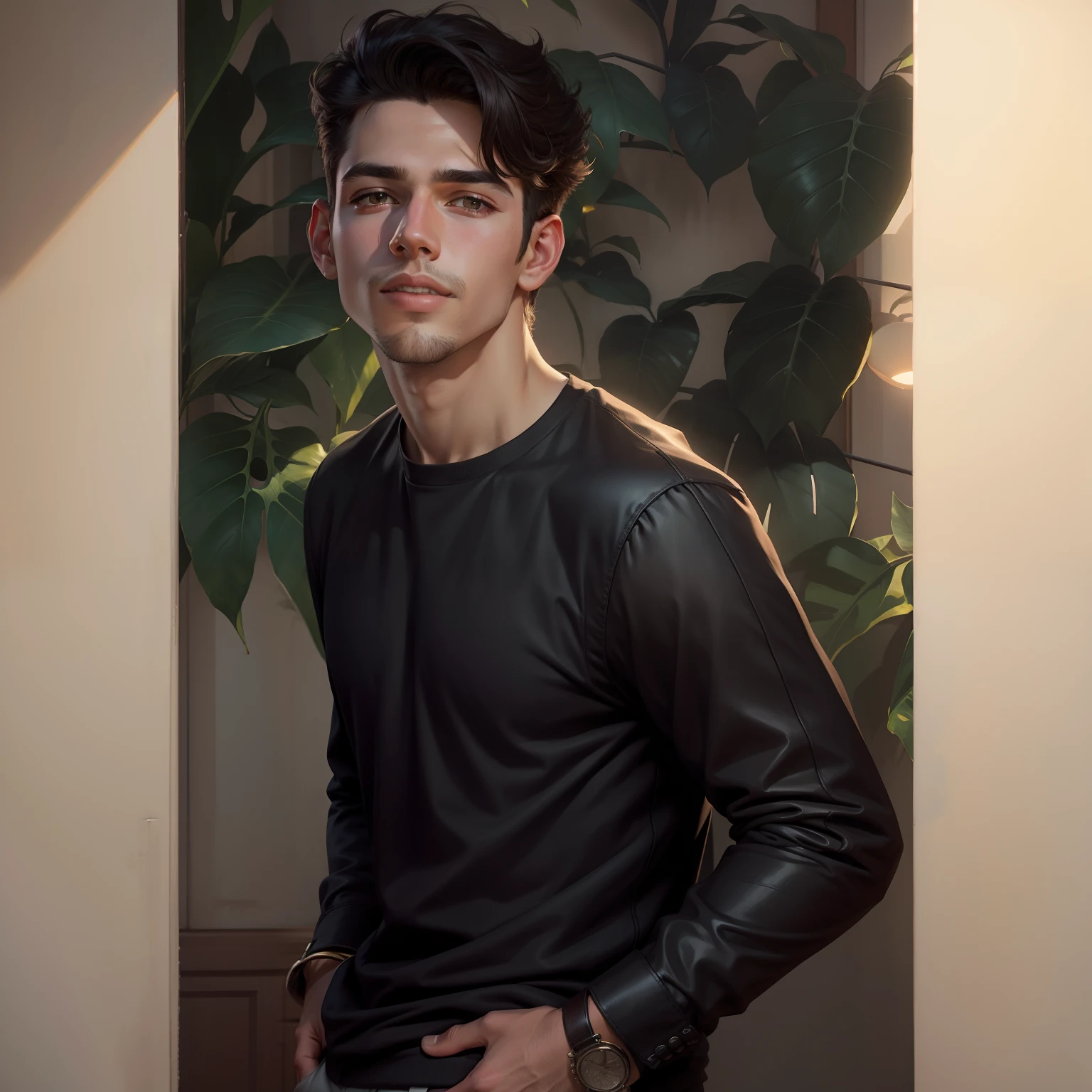 Background change handsome boy and art