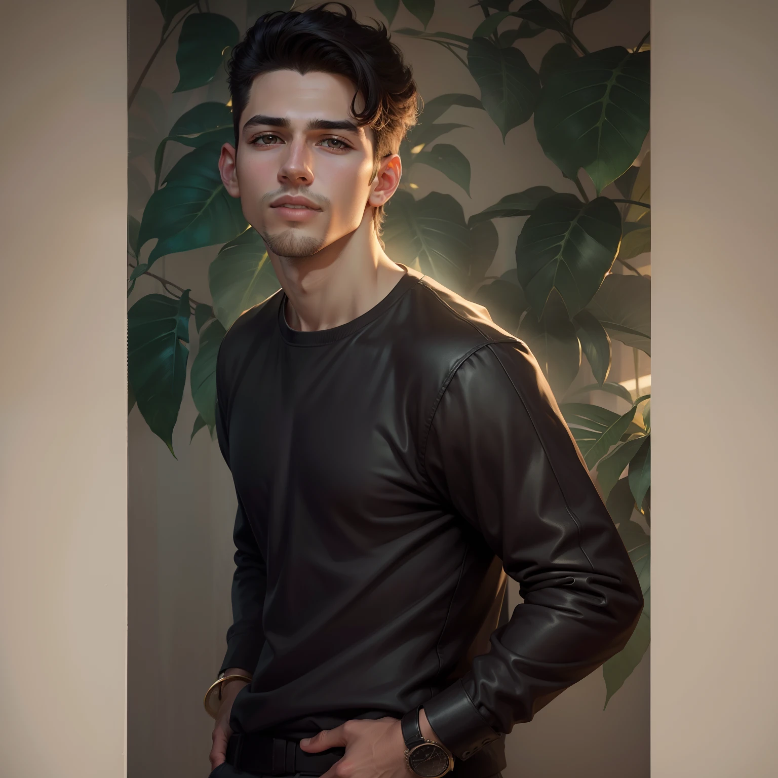 Background change handsome boy and art