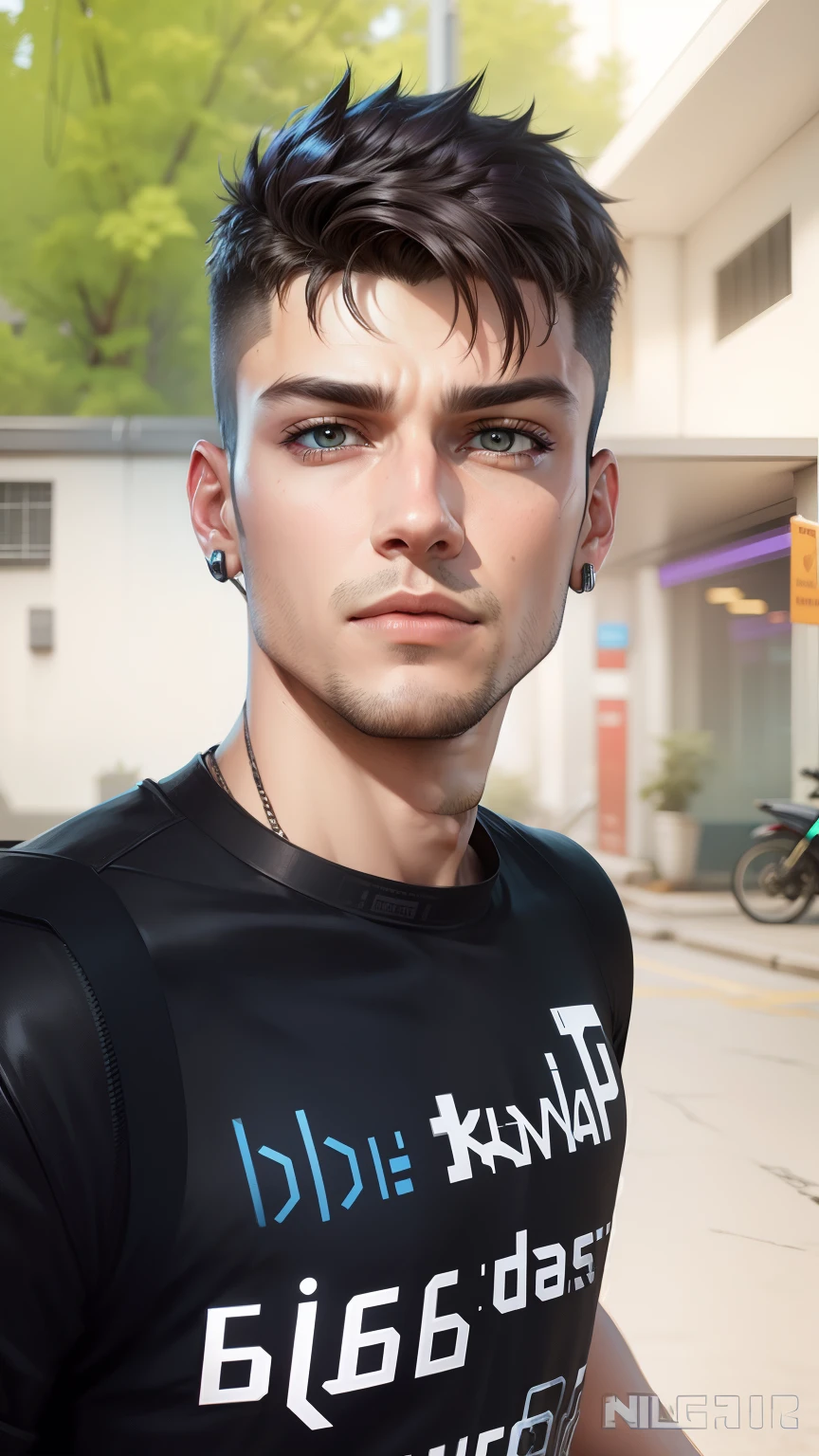Change background cyberpunk handsome boy, realistic face, 8k, ultra realistic,