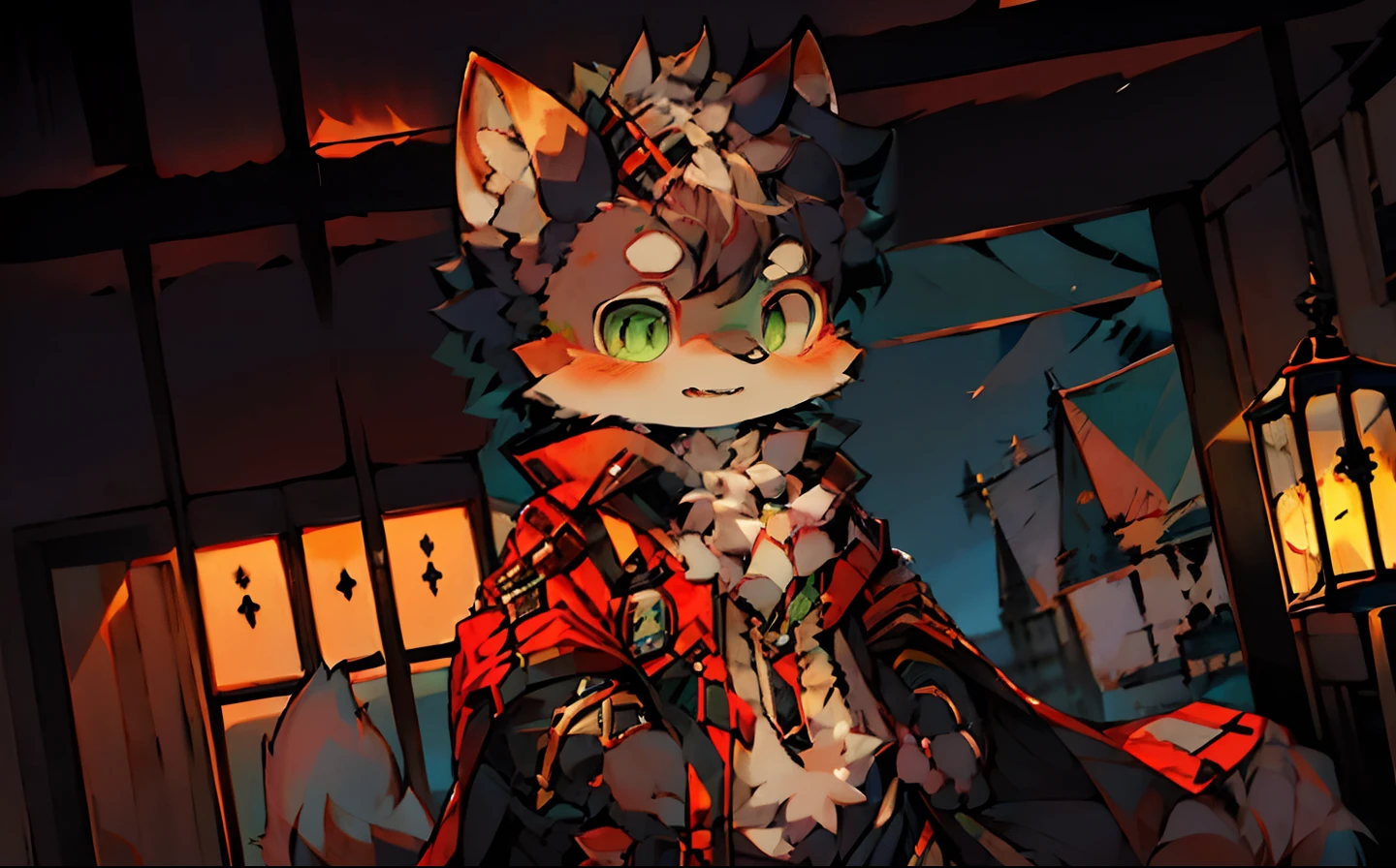 (ambiente dark:0.8),Masterpiece,High quality,abstract res,Digital painting\(artwork of a\), by Dagasi, Yupa,Kiyosan,(anthro,Fluffy fur,Character focus:1.1),anthro male cat,Short hair,Portrait , eyes with brightness, in a panoramic view, Character focus.(detailedbackground:0.7), 独奏, shaggy, shaggy male, malefocus, anthr,(Full Body Furry, Fluffy tail, Black fur, Green eyes, Black hair:1.2), (long canines、Vampires、cloaks:1.2),(interiors、the night、borgar、liveroom、themoon:1.1)Black hairs