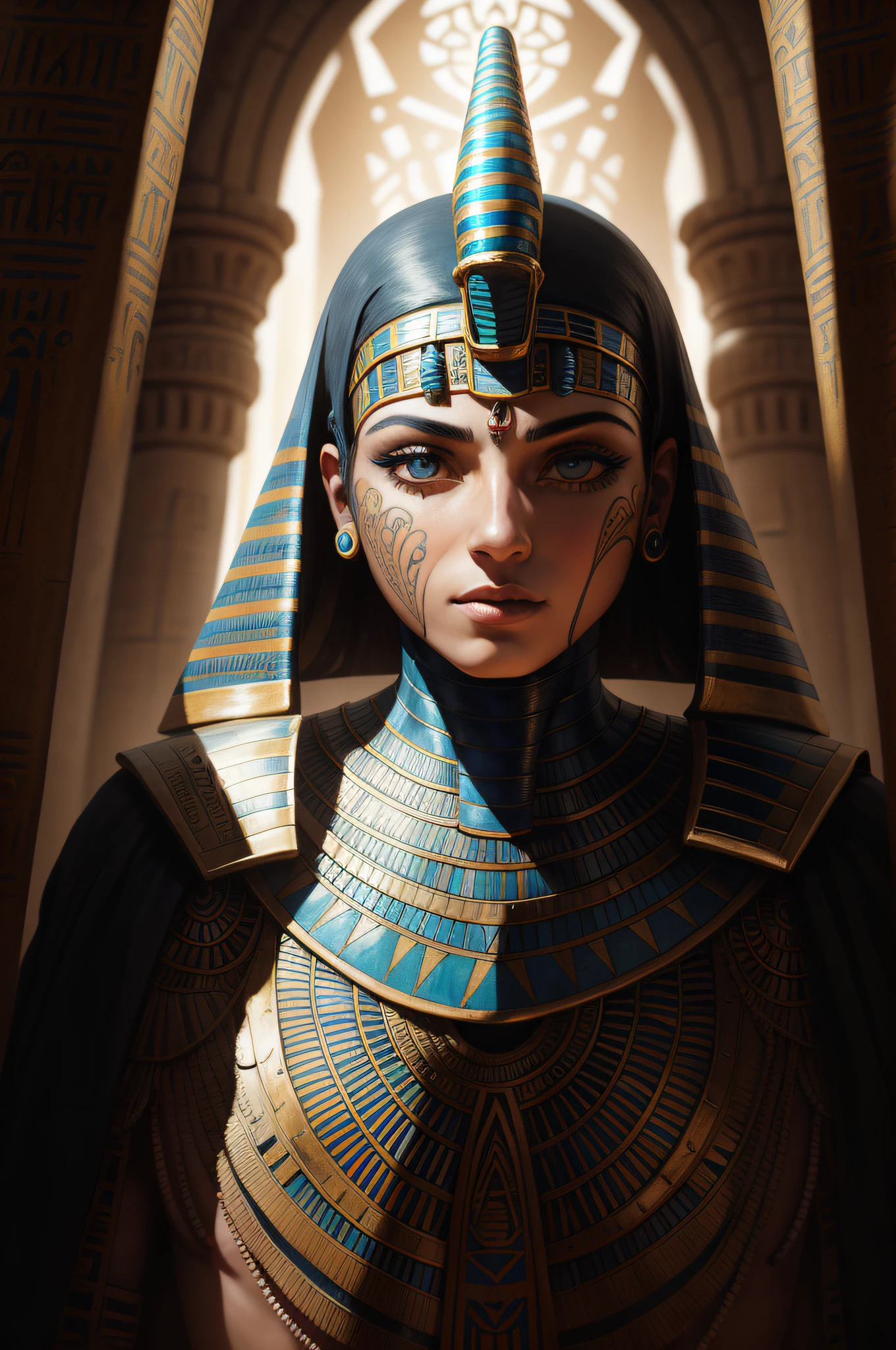 biomachine:1.3, (Egyptian art:1.2), (colorido:1.2), Hans Giger, (zentangle:1.2), granulado, extremamente detalhado, detalhes intrincados, dynamic lighting, fotorrealista, luz natural, baixo h, obra prima, detalhado 8k