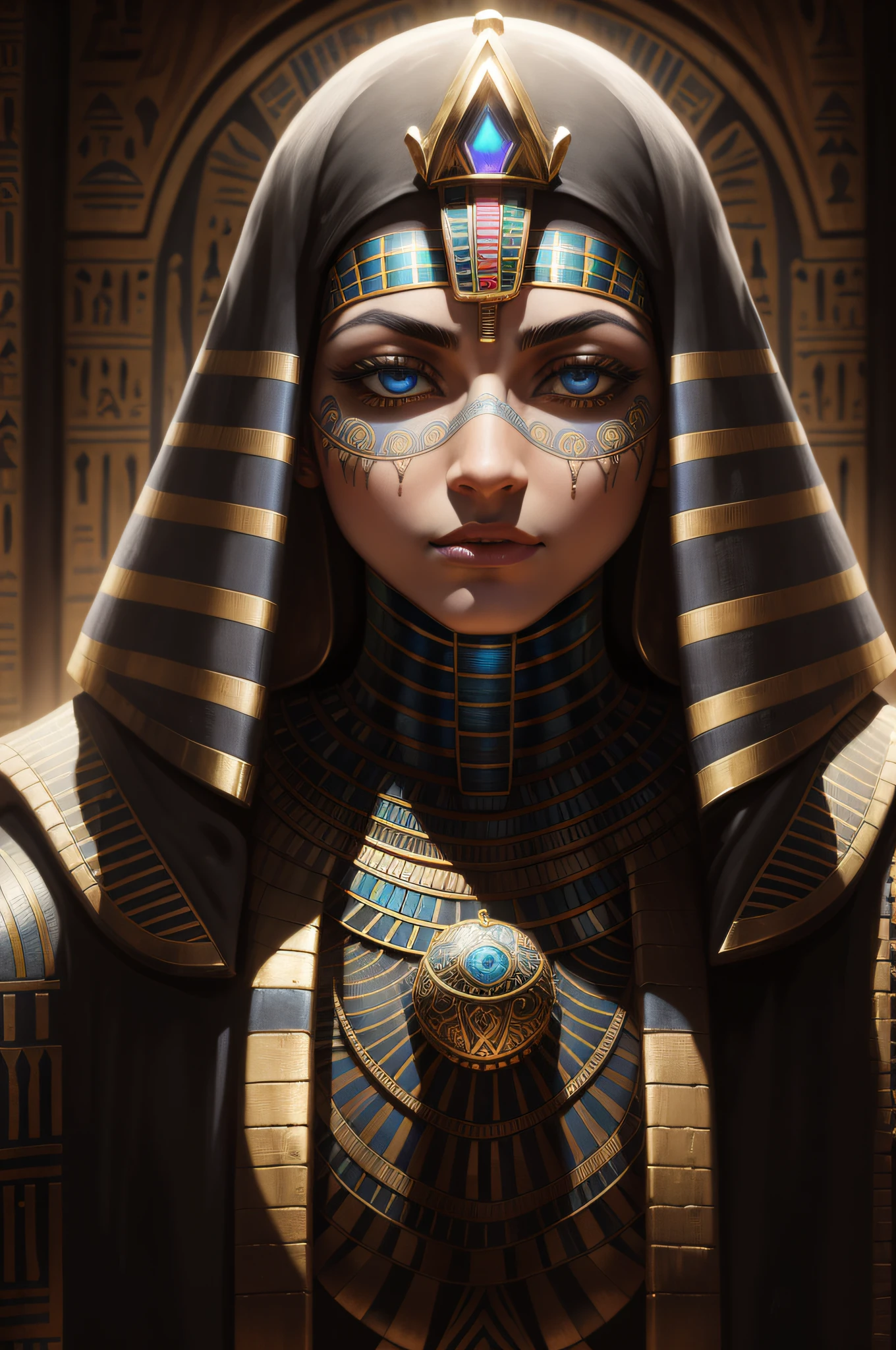 biomachine:1.3, (Egyptian art:1.2), (colorido:1.2), Hans Giger, (zentangle:1.2), granulado, extremamente detalhado, detalhes intrincados, dynamic lighting, fotorrealista, luz natural, baixo h, obra prima, detalhado 8k
