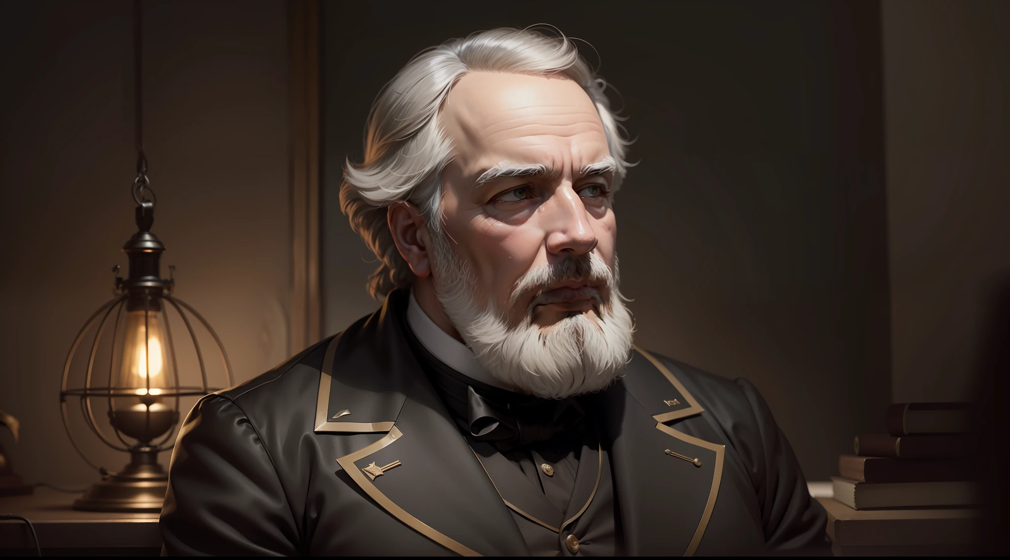 (obra-prima), (melhor qualidade), (ultra-detalhado), (Alexander Graham Bell em 1876), (qualidade 8k)