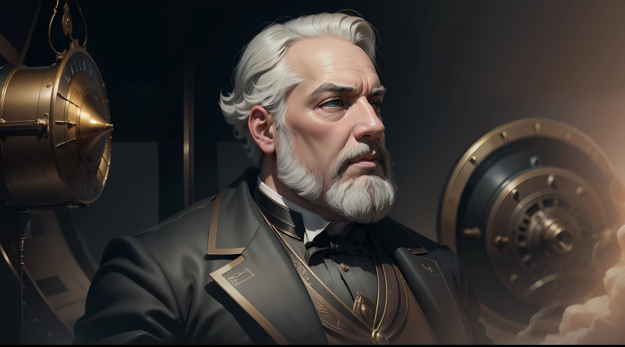 (obra-prima), (melhor qualidade), (ultra-detalhado), (Alexander Graham Bell em 1876), (qualidade 8k)