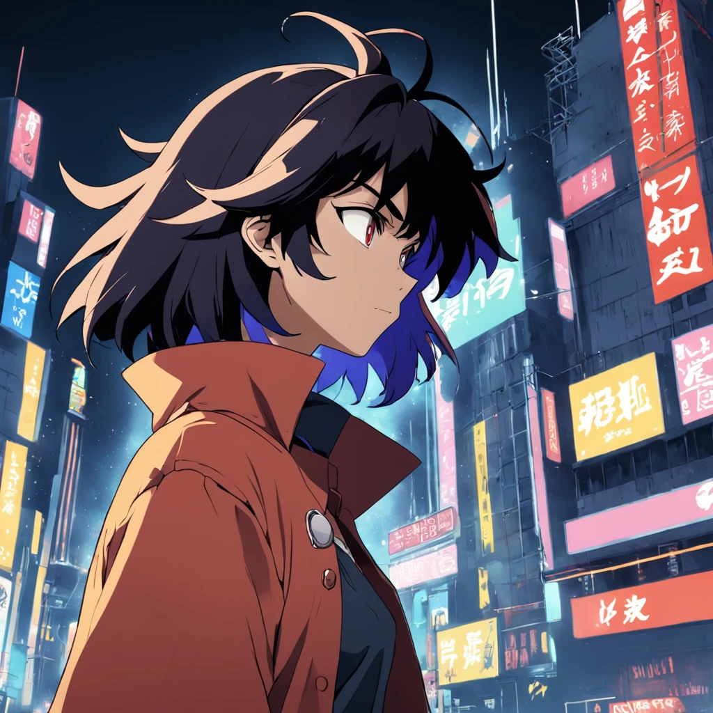 aranha, perfil, fundo simples, anime, cowboy bebop style