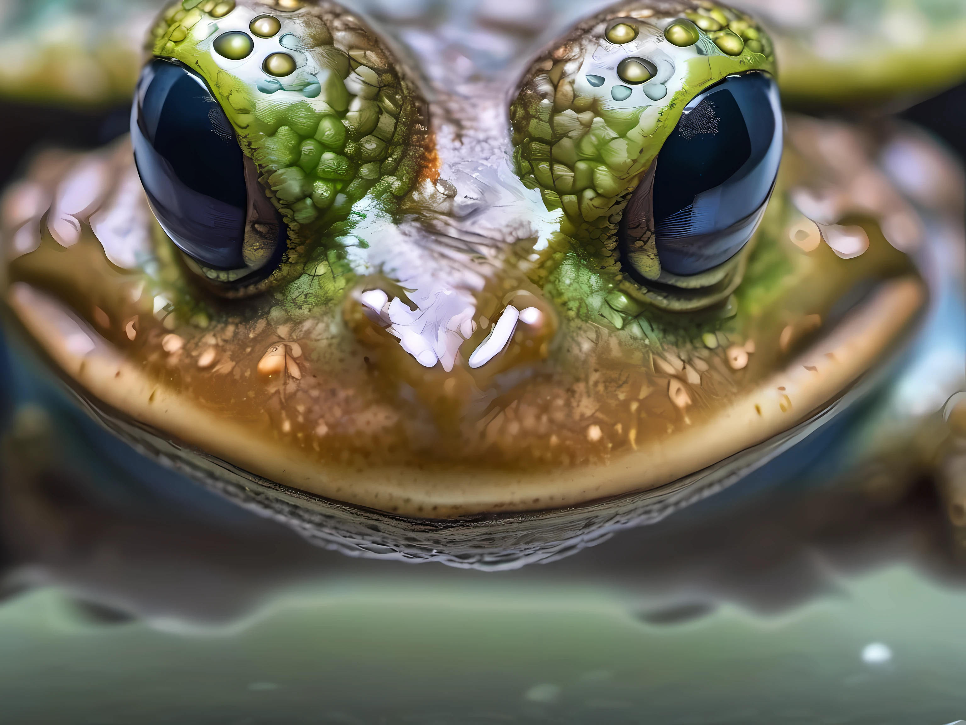 close-up de um sapo, mostrando seus a estrutura da sua pele, detalhes intricados, Photo awarded in scientific journal, 8K