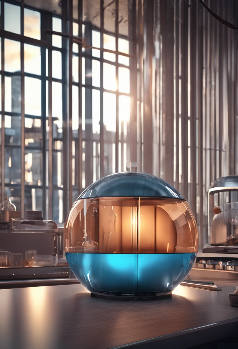 Need，multi-detail，4k，blender，octane render，C4D，transparent glass texture，blue white colors，Frosted glass，Transparent sense of technology，industrial design，Dark gradient background，lamplight，rays of sunshine，planar，Minimalist，Quasi-object，轴对称，data，cylinder，cubes，cameras，