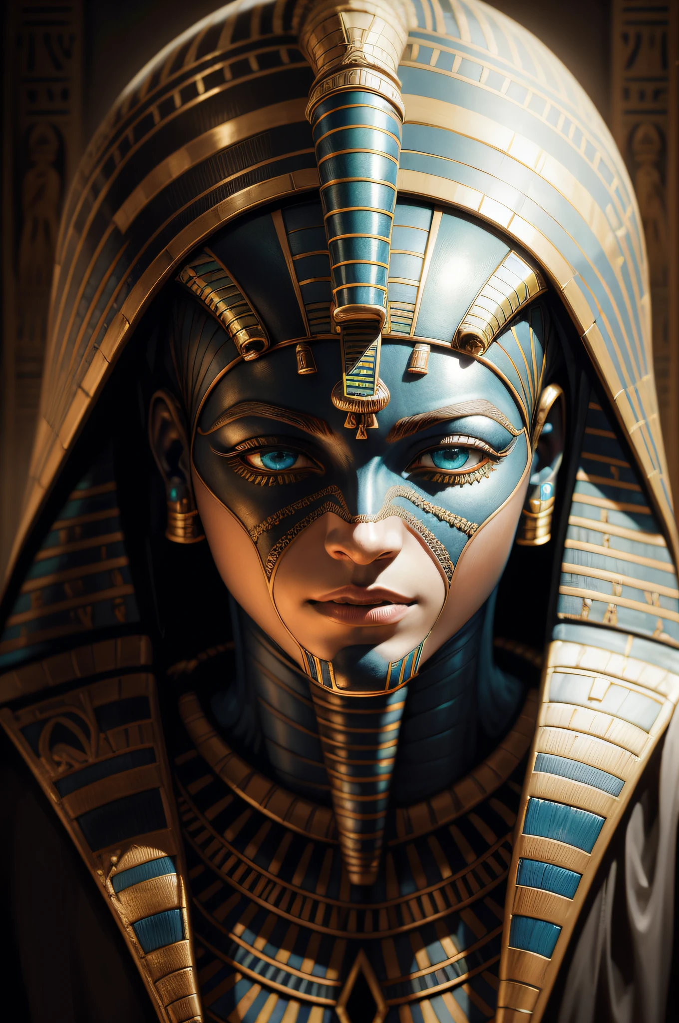 biomachine:1.3, (Egyptian art:1.2), (colorido:1.2), Hans Giger, (zentangle:1.2), granulado, extremamente detalhado, detalhes intrincados, dynamic lighting, fotorrealista, luz natural, baixo h, obra prima, detalhado 8k